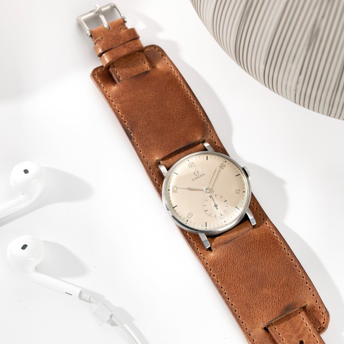 Faccio Brown Leather Watch Strap