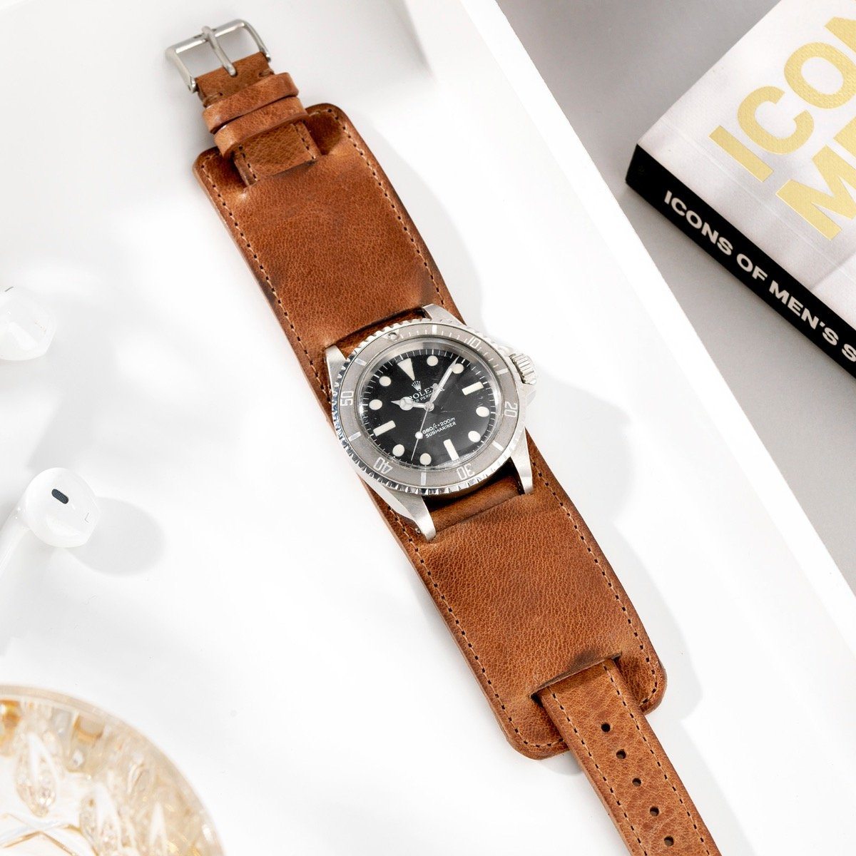 Faccio Brown Leather Watch Strap