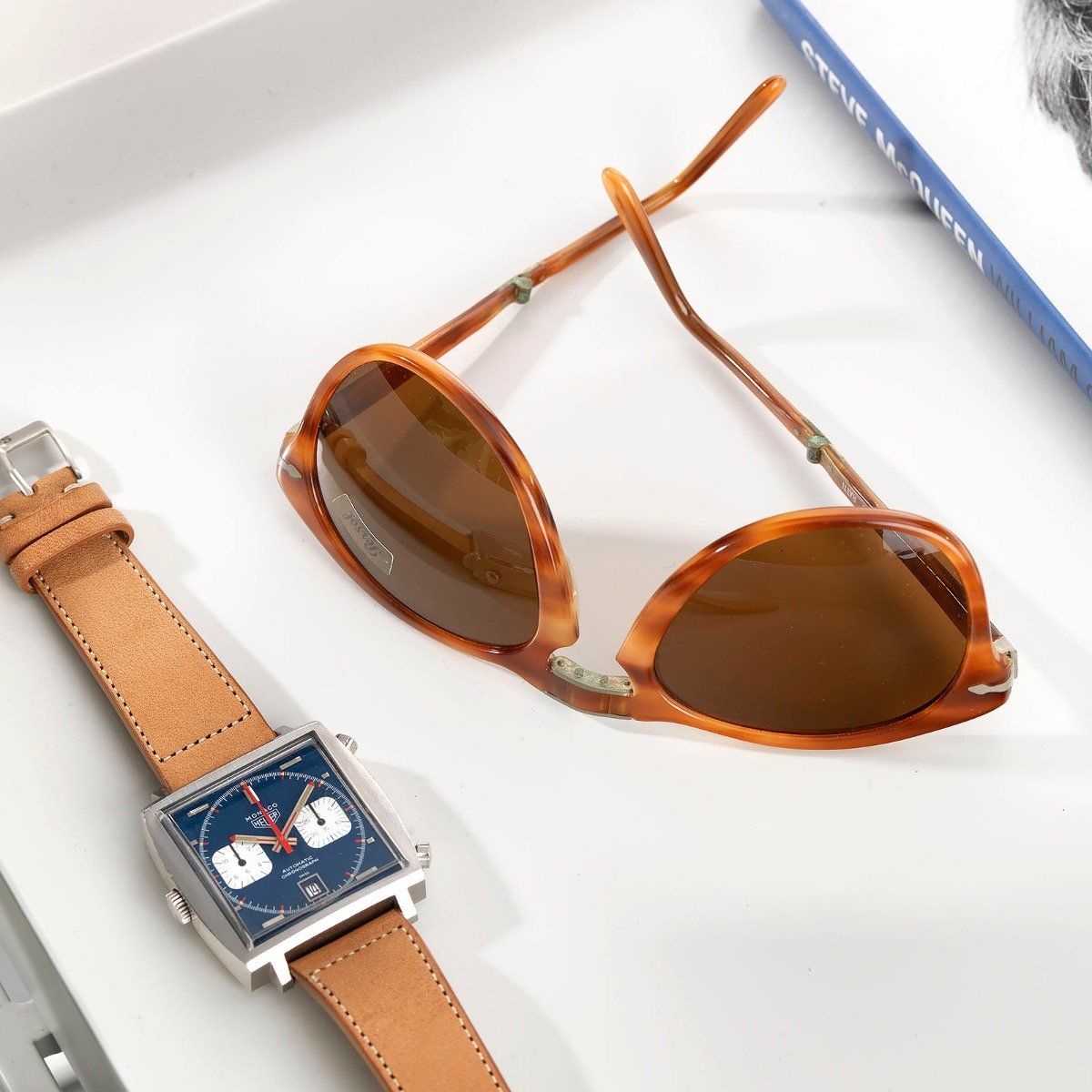 NOS Vintage Persol Ratti 714/T Brown Steve McQueen