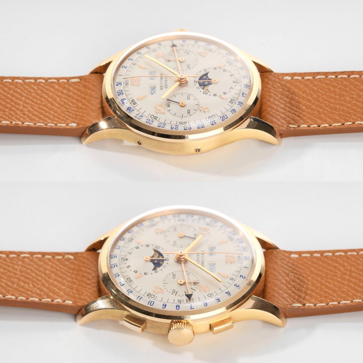Record Triple Date Moonphase & Chronograph 1950s Valjoux 88