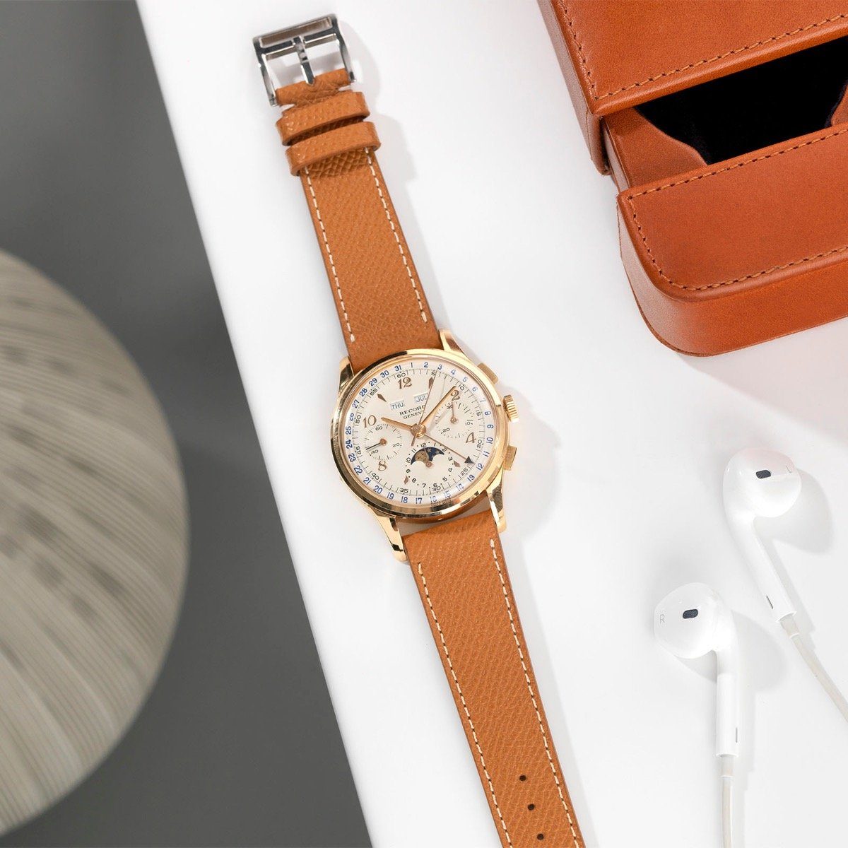 Record Triple Date Moonphase & Chronograph 1950s Valjoux 88