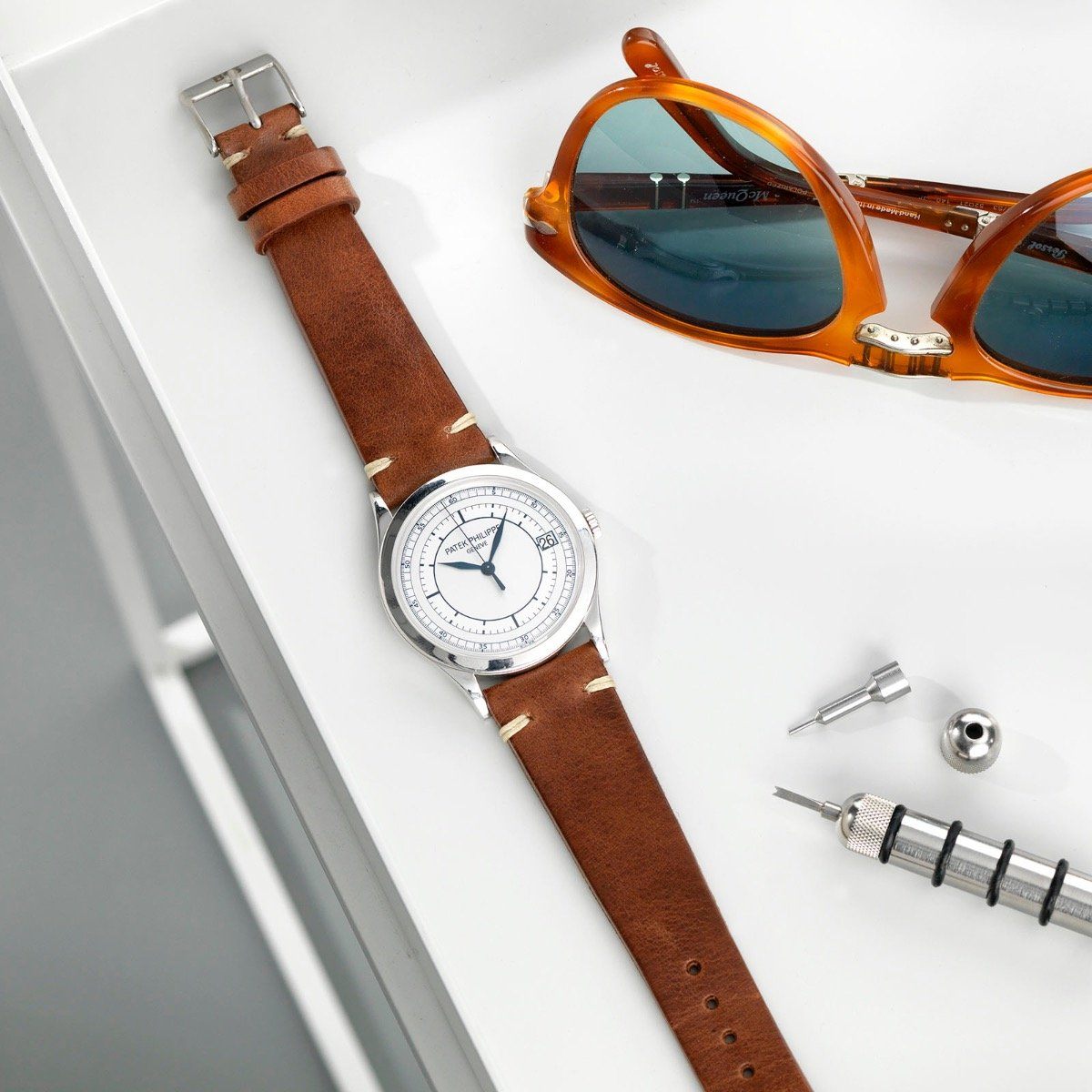 Siena Brown Leren Horlogeband - Lengte Lang