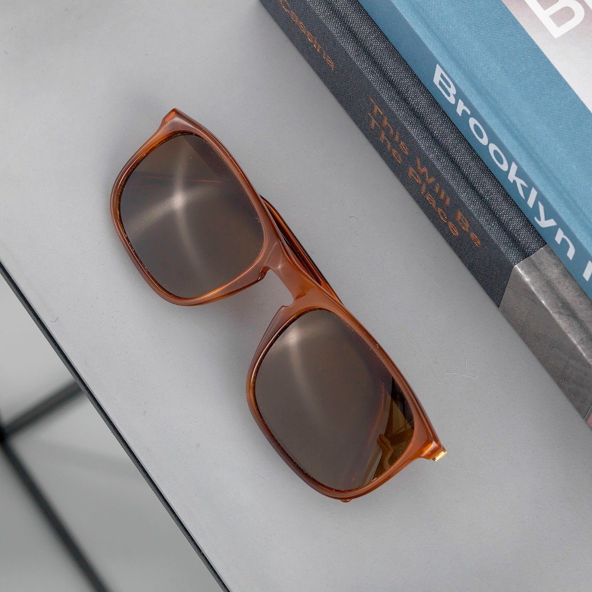 Vintage Persol 09241 Ratti Brown Rectangular Sunglasses