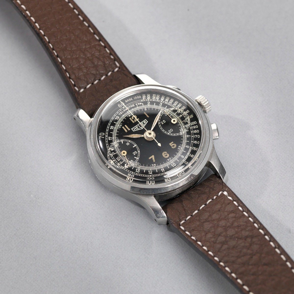 Heuer Chrono Ref 2403 1930s Dual Scale Gilt
