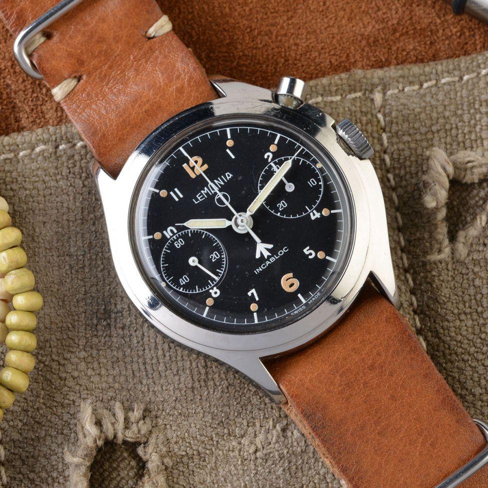 LEMANIA MILITARY 6BB ROYAL RAF SINGLE BUTTON CHRONOGRAPH WATCH
