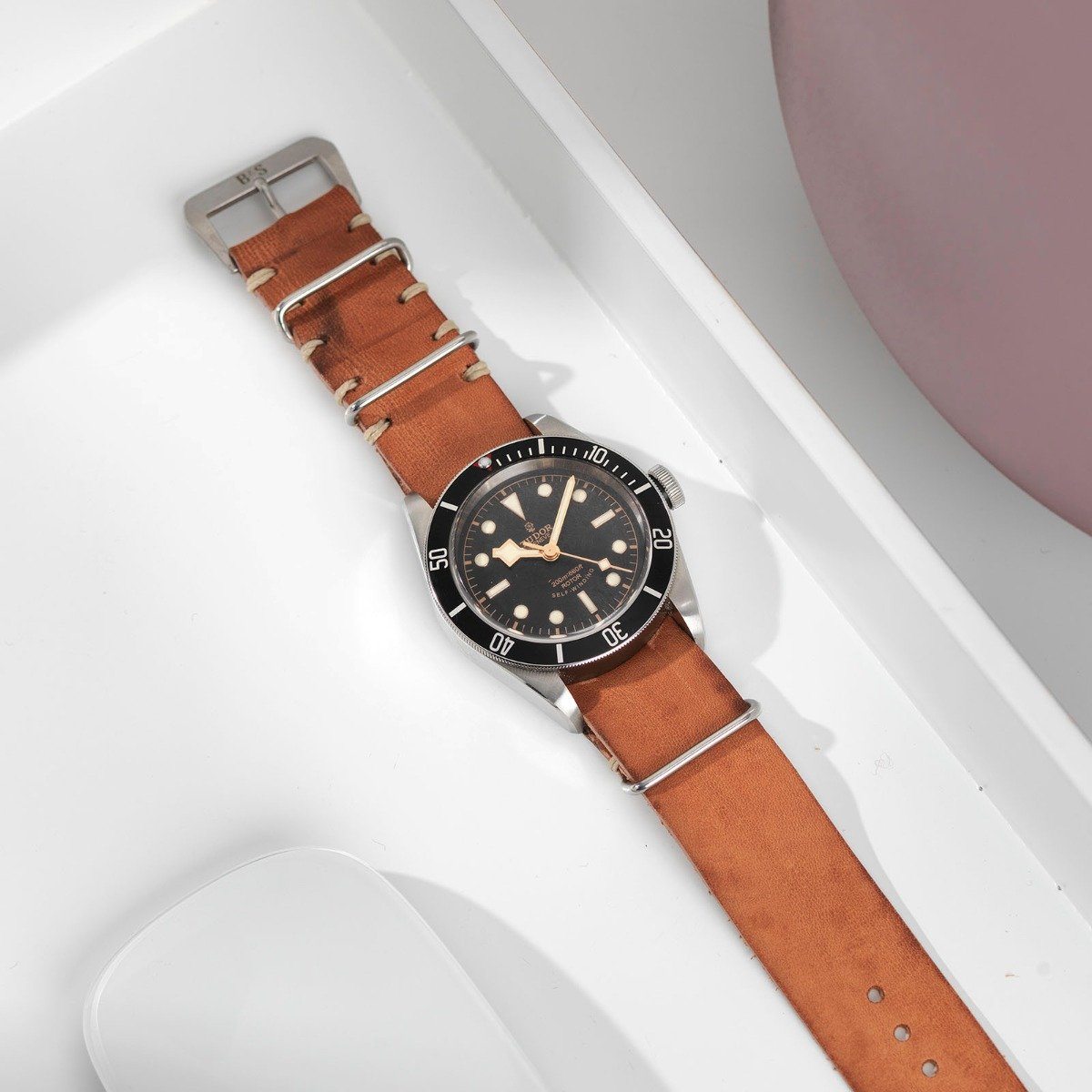Caramel Brown Nato Leren Horlogeband