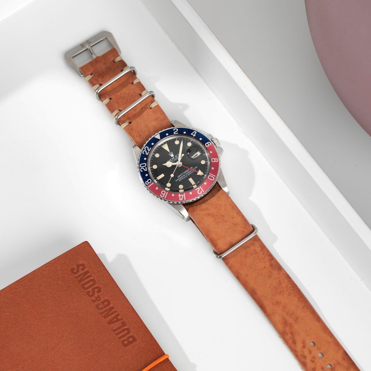 Caramel Brown Nato Leren Horlogeband