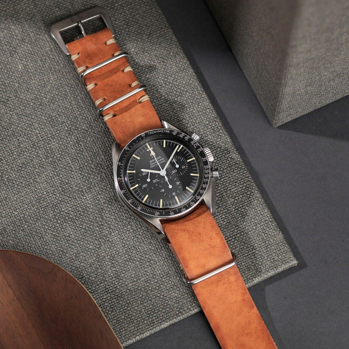 Caramel Brown Nato Leren Horlogeband