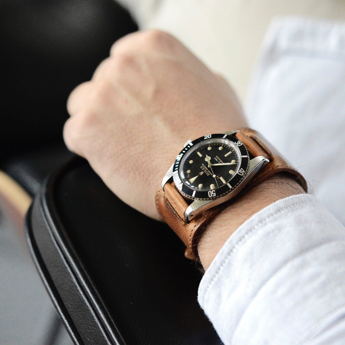 Faccio Brown Leather Watch Strap