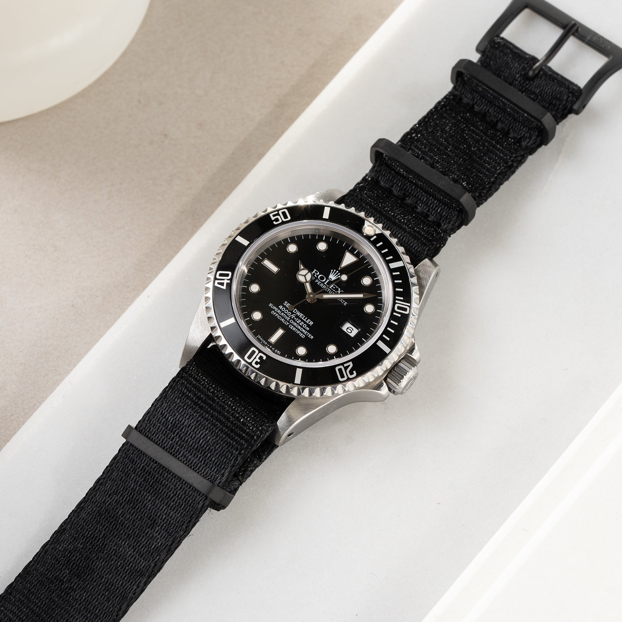 Horlogeband voor Rolex Seadweller - Deluxe Nylon Single Pass Black Out