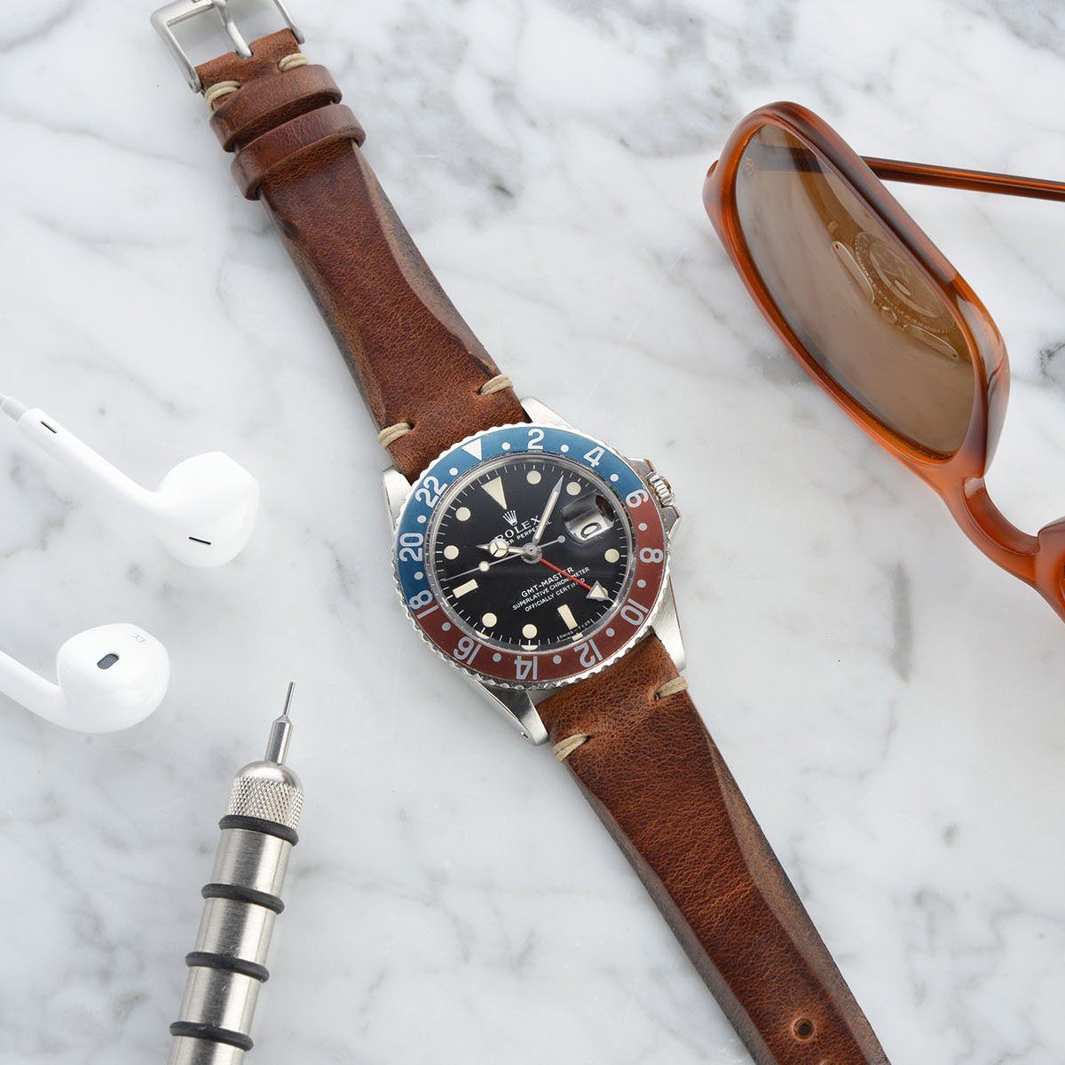 Siena Brown Blade Leather Watch Strap