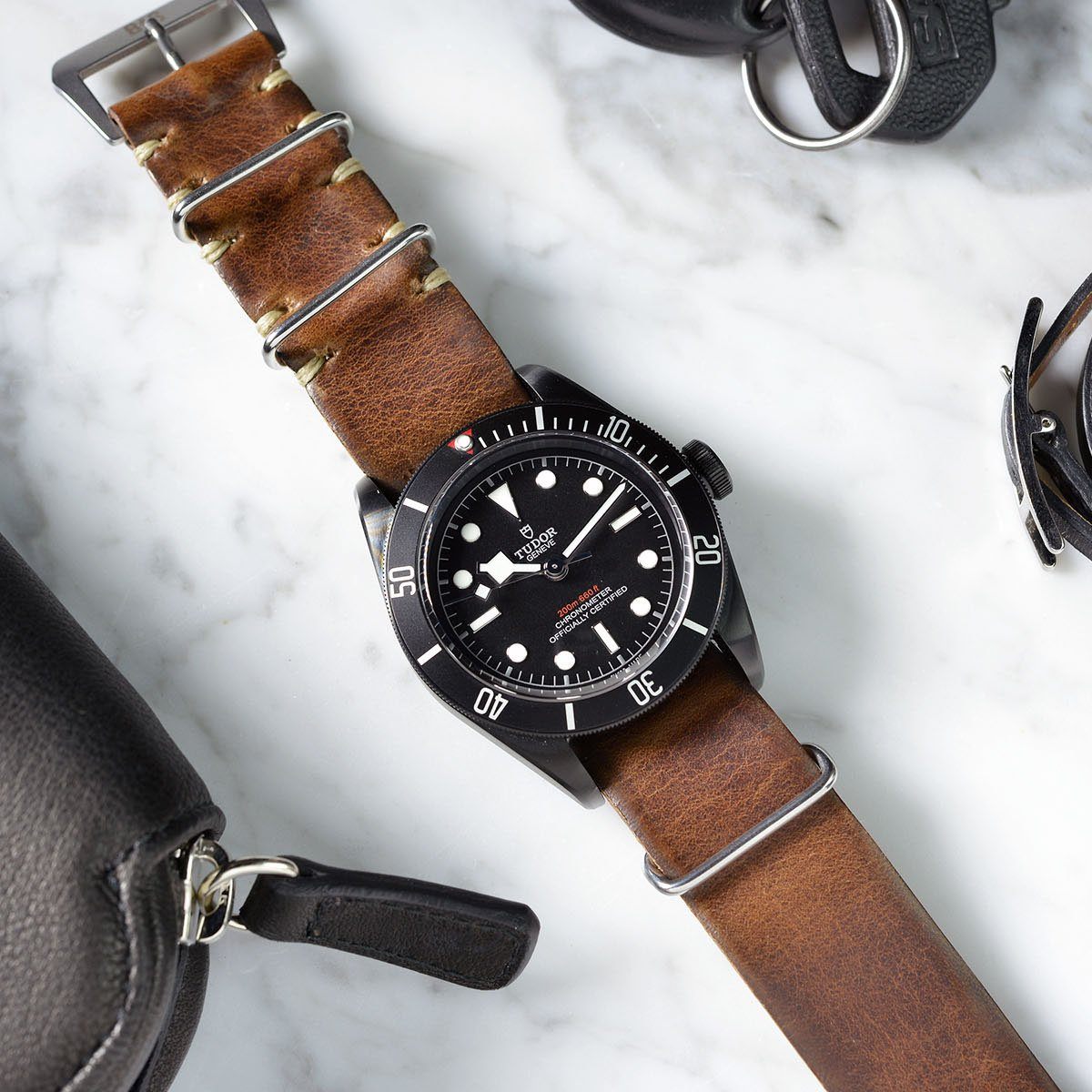 Siena Brown Single Pass Leather Watch Strap