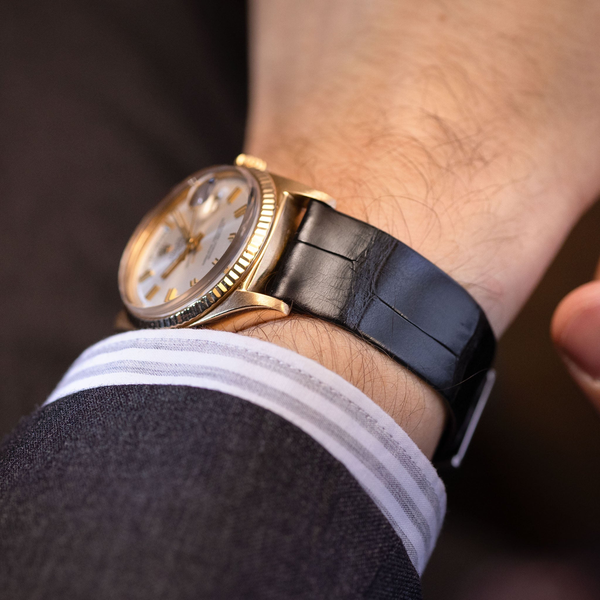 De Savile Row Leren Horlogeband - Luxury Tailored Alligator - Jubileum Editie