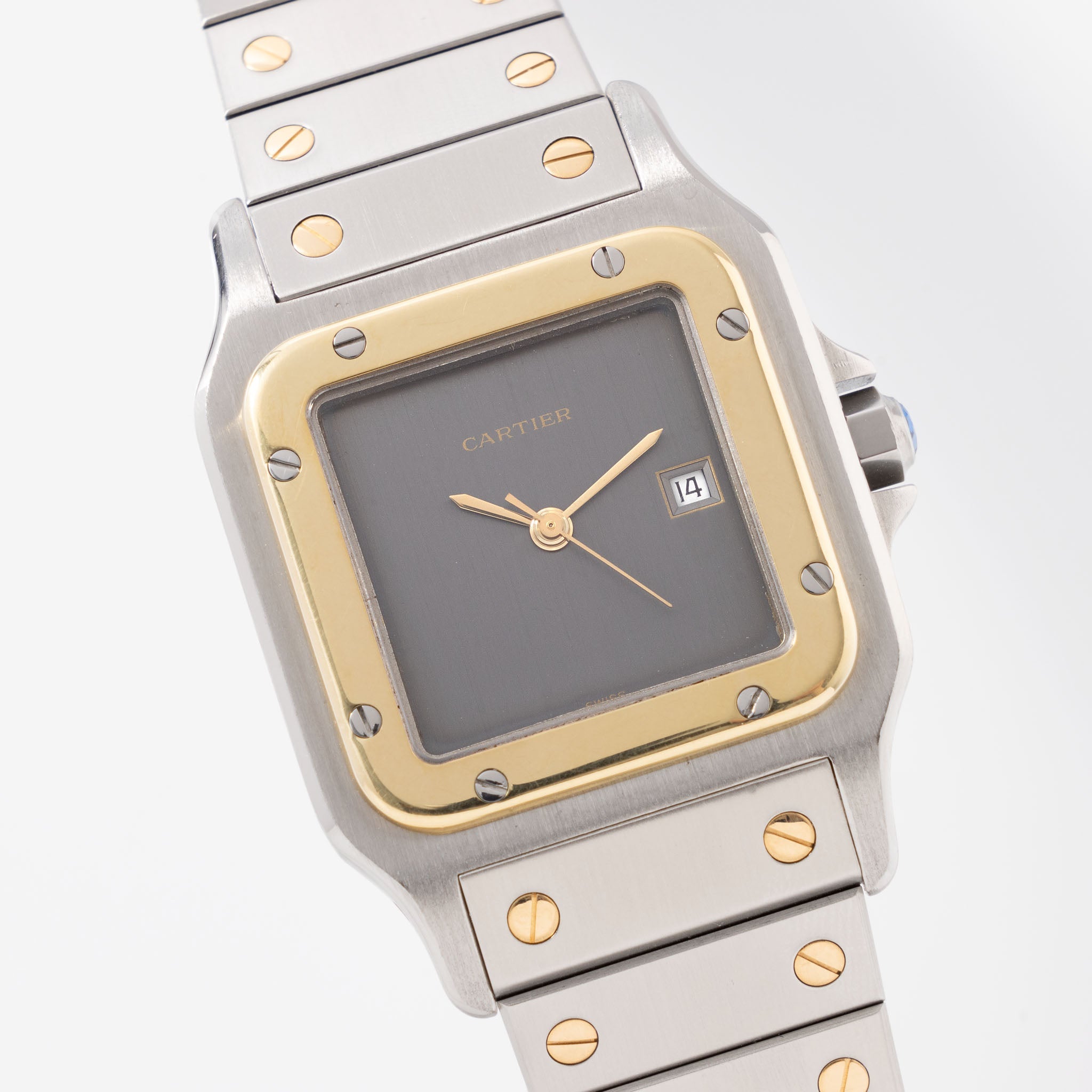 Cartier Santos Steel and Gold with Slate Grey Dial Ref 2961