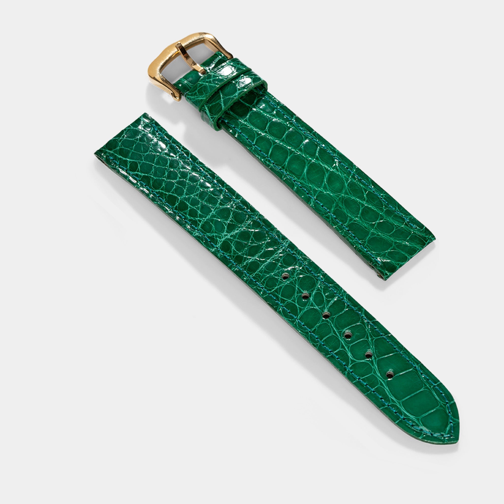 Horlogeband voor Cartier 17.5 mm - The Smaragd Green Alligator