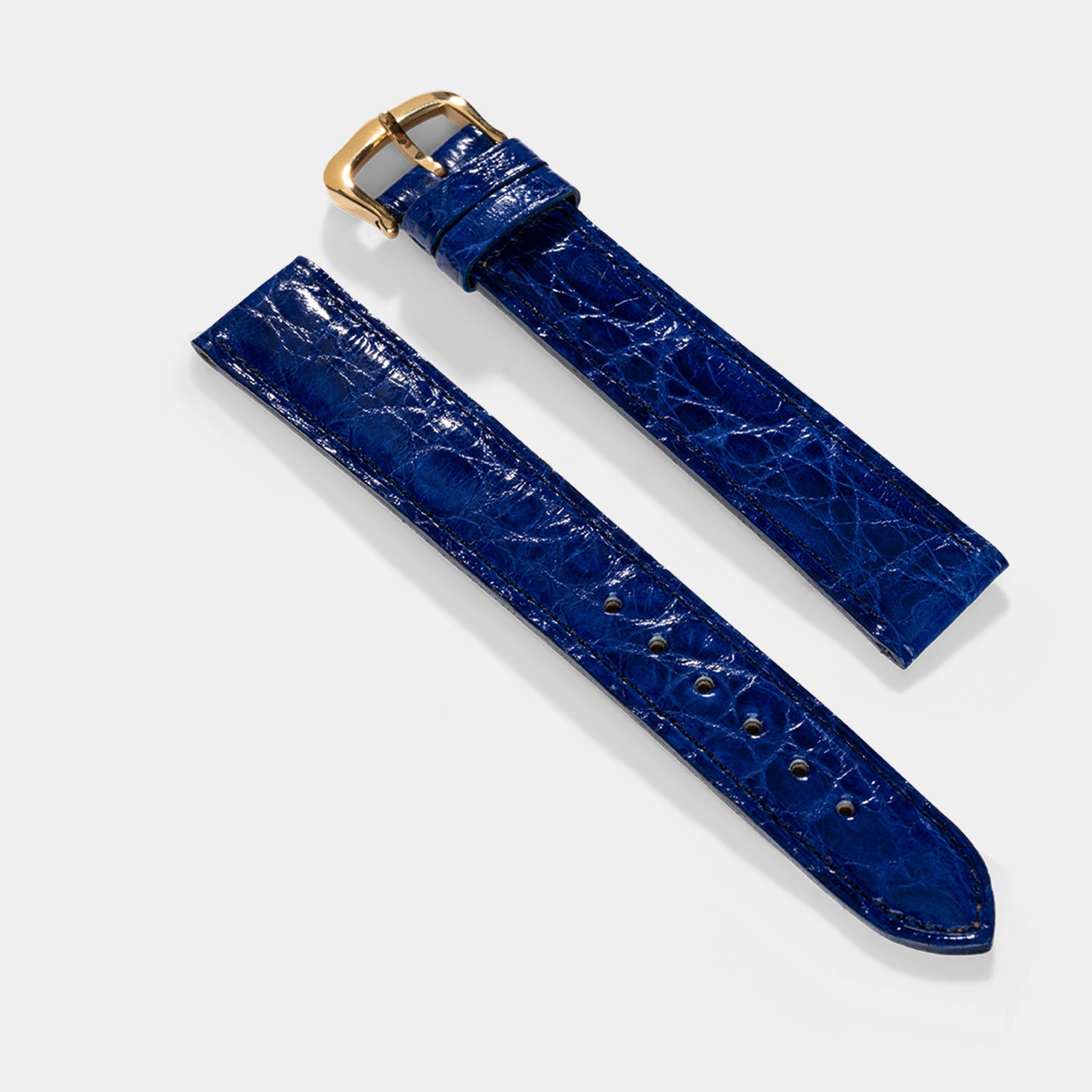 Horlogeband voor Cartier 17.5 mm - The Azur Blue Alligator