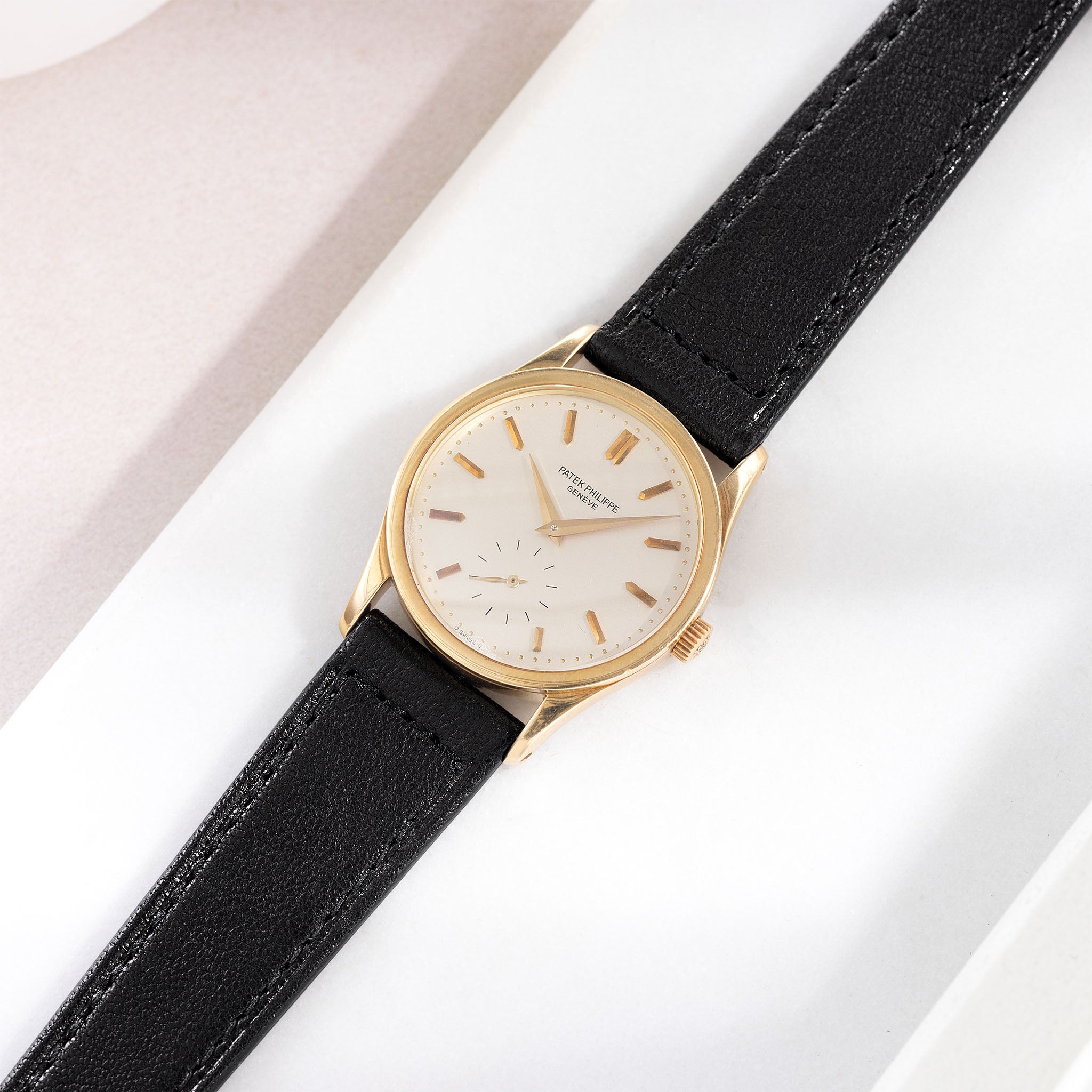 Strap for the Patek Philippe Calatrava - Black Boxed Calfskin