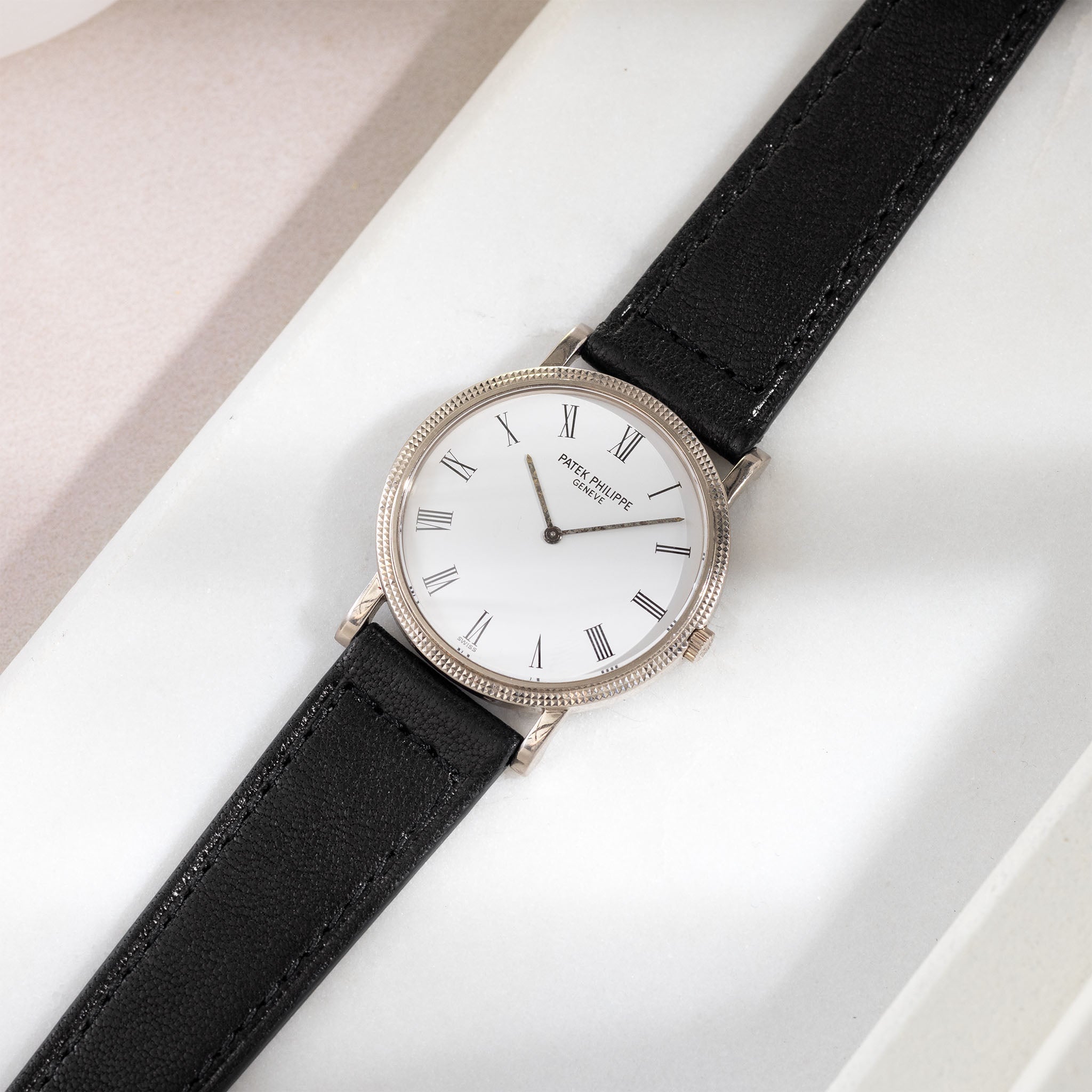 Strap for the Patek Philippe Calatrava - Black Boxed Calfskin