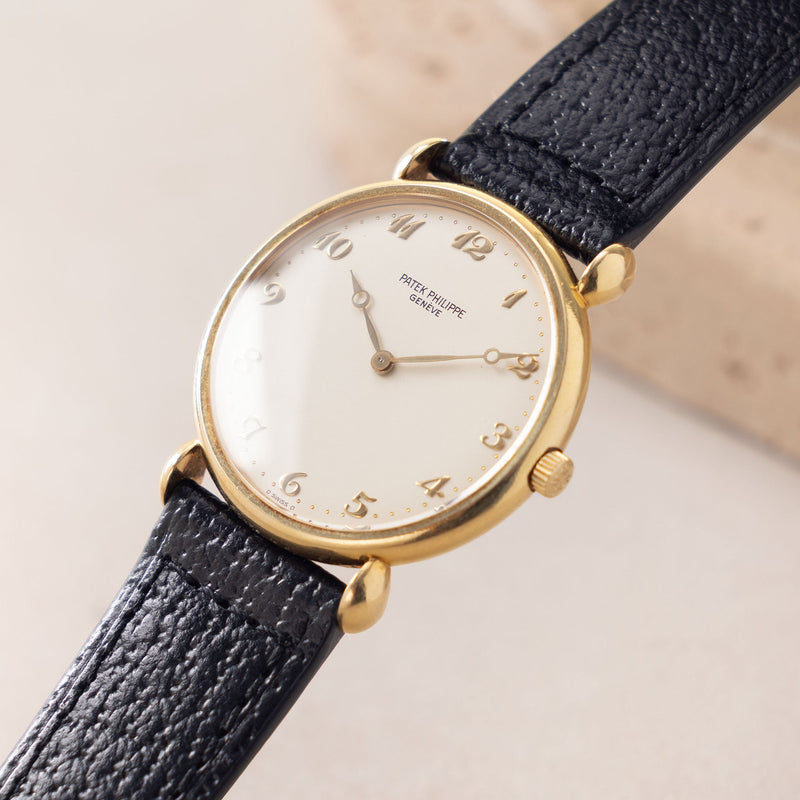 Strap for the Patek Philippe Calatrava - Black Boxed Pigskin