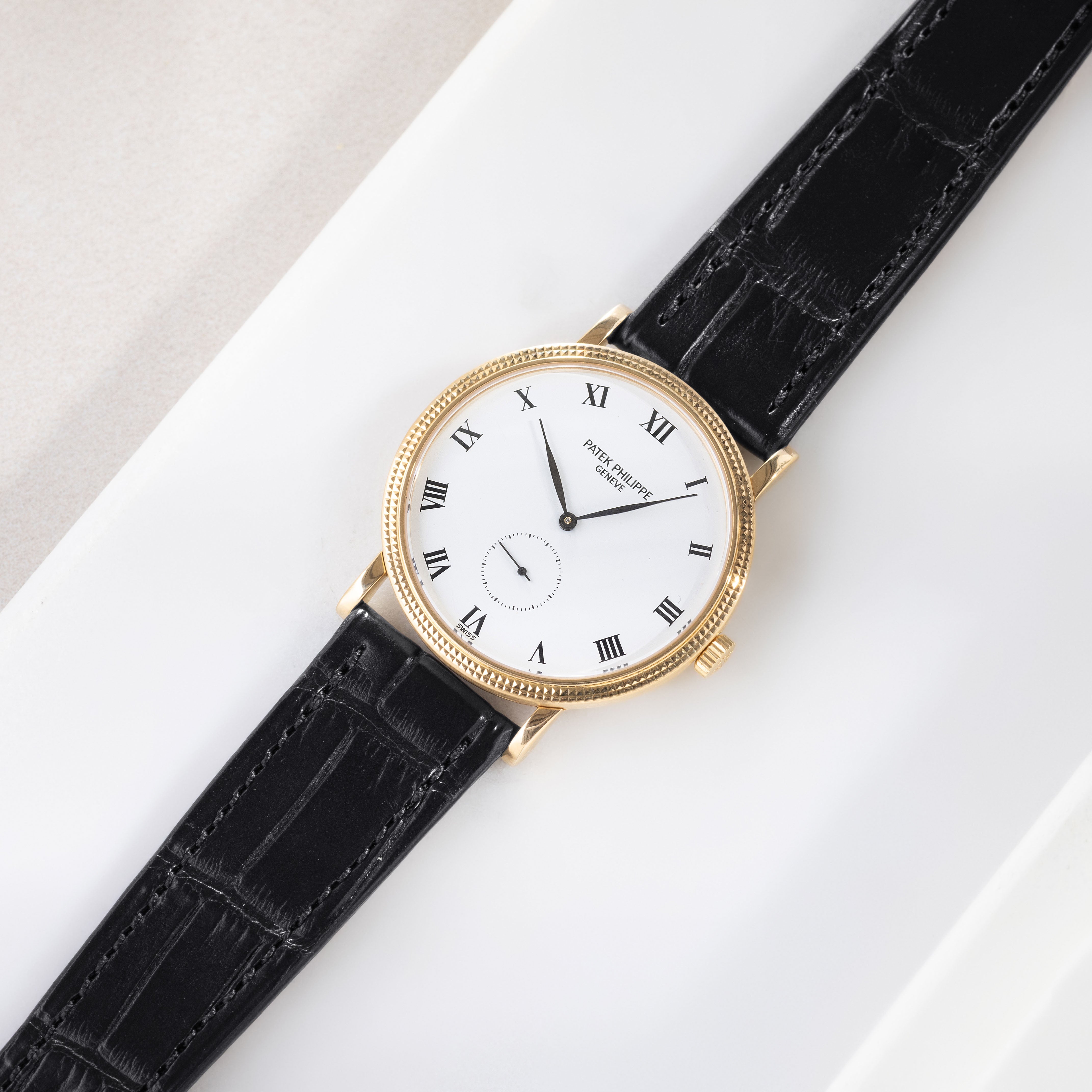 Strap for Patek Philippe Calatrava - Black Premium Full-Cut Alligator