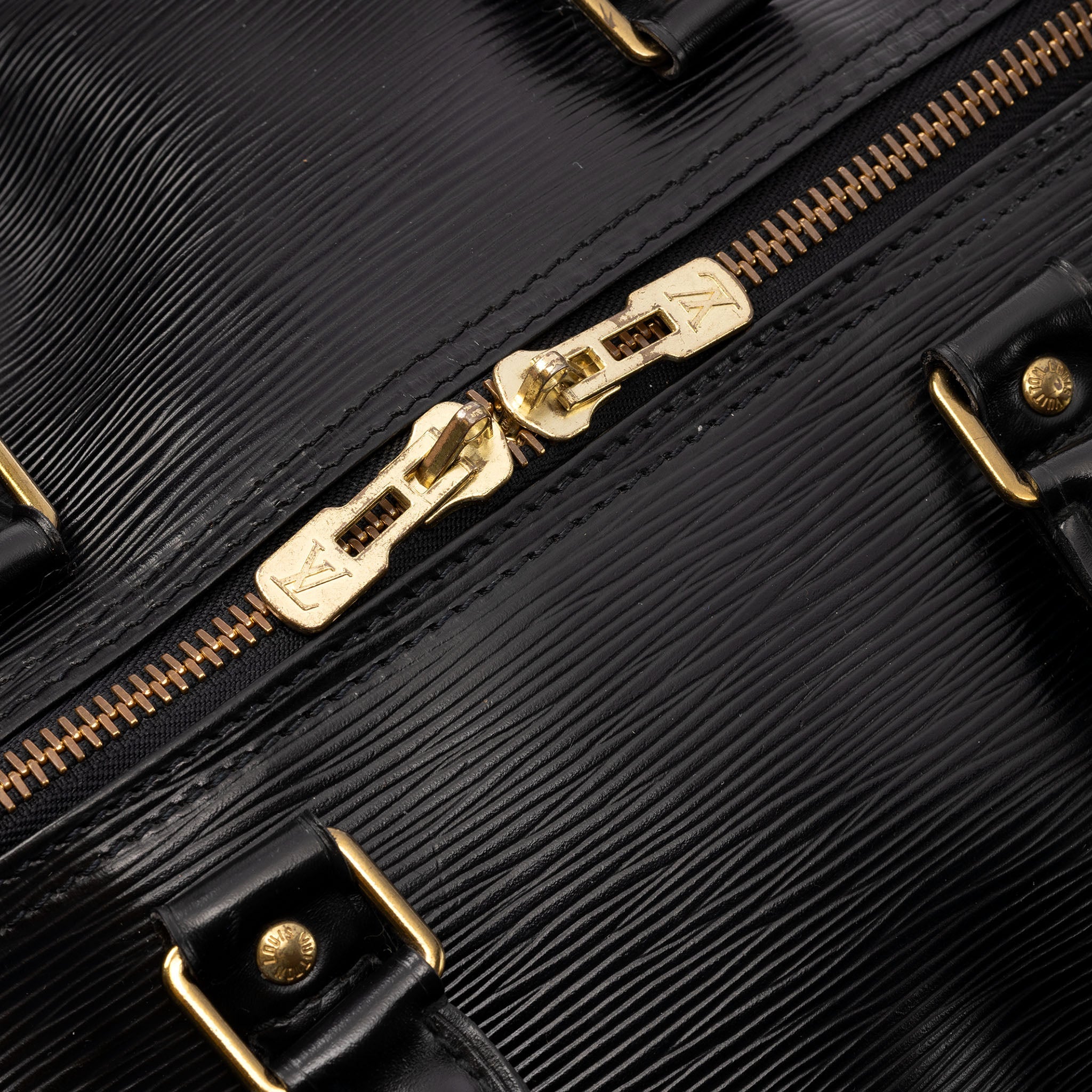 Louis Vuitton Black Epi Keepall 55 Weekender