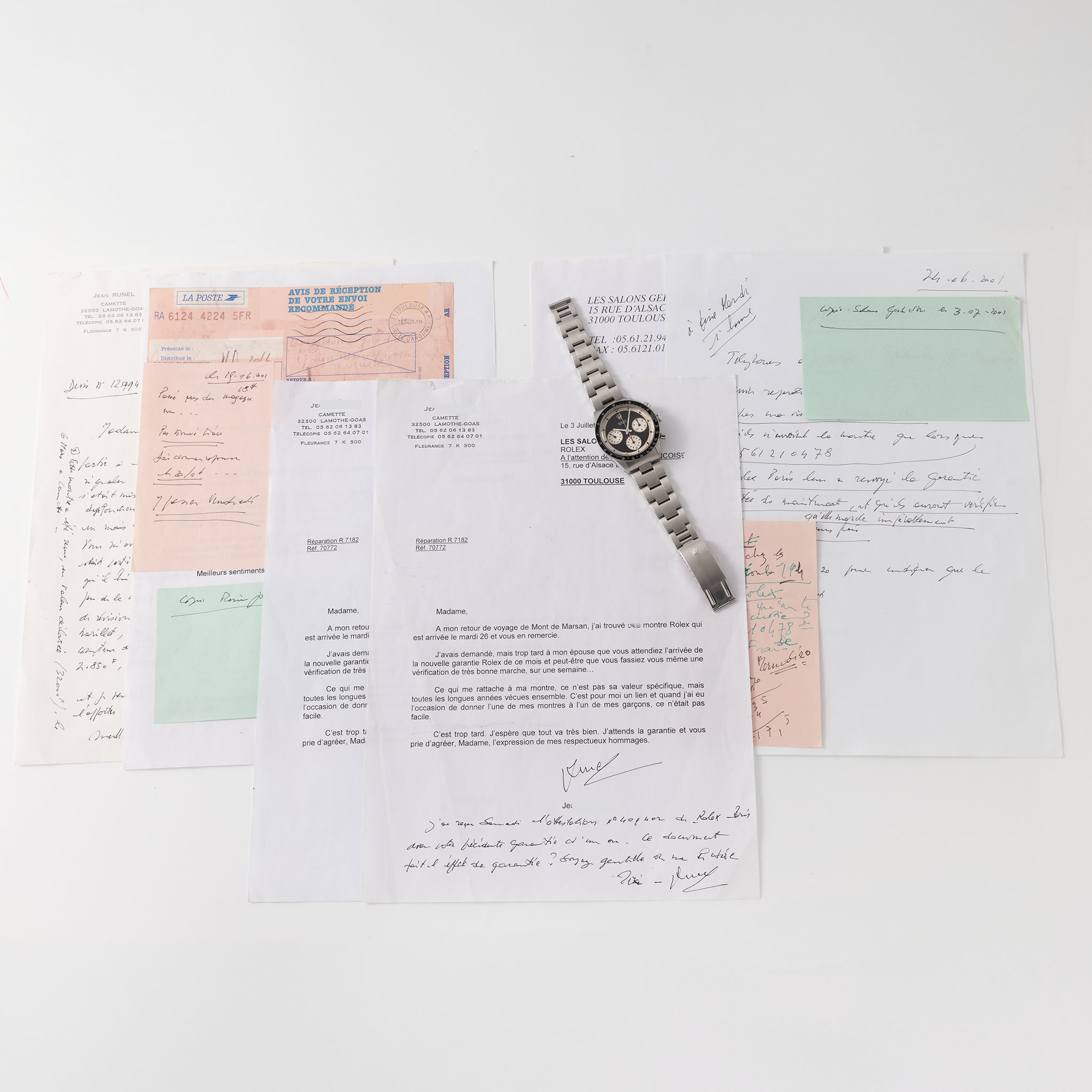 Rolex Cosmograph Daytona 6241 Black Tri-Color exotic dial with Rolex service papers