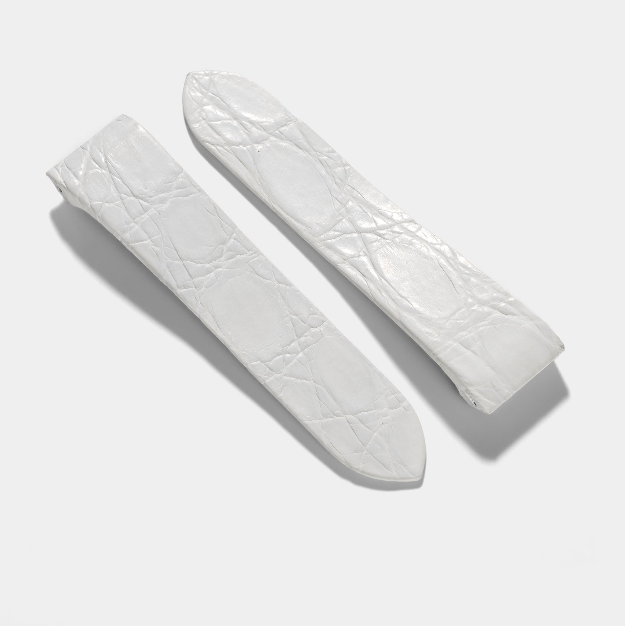 Horlogeband voor Cartier Santos 100 XL White Alligator Leather Ful
