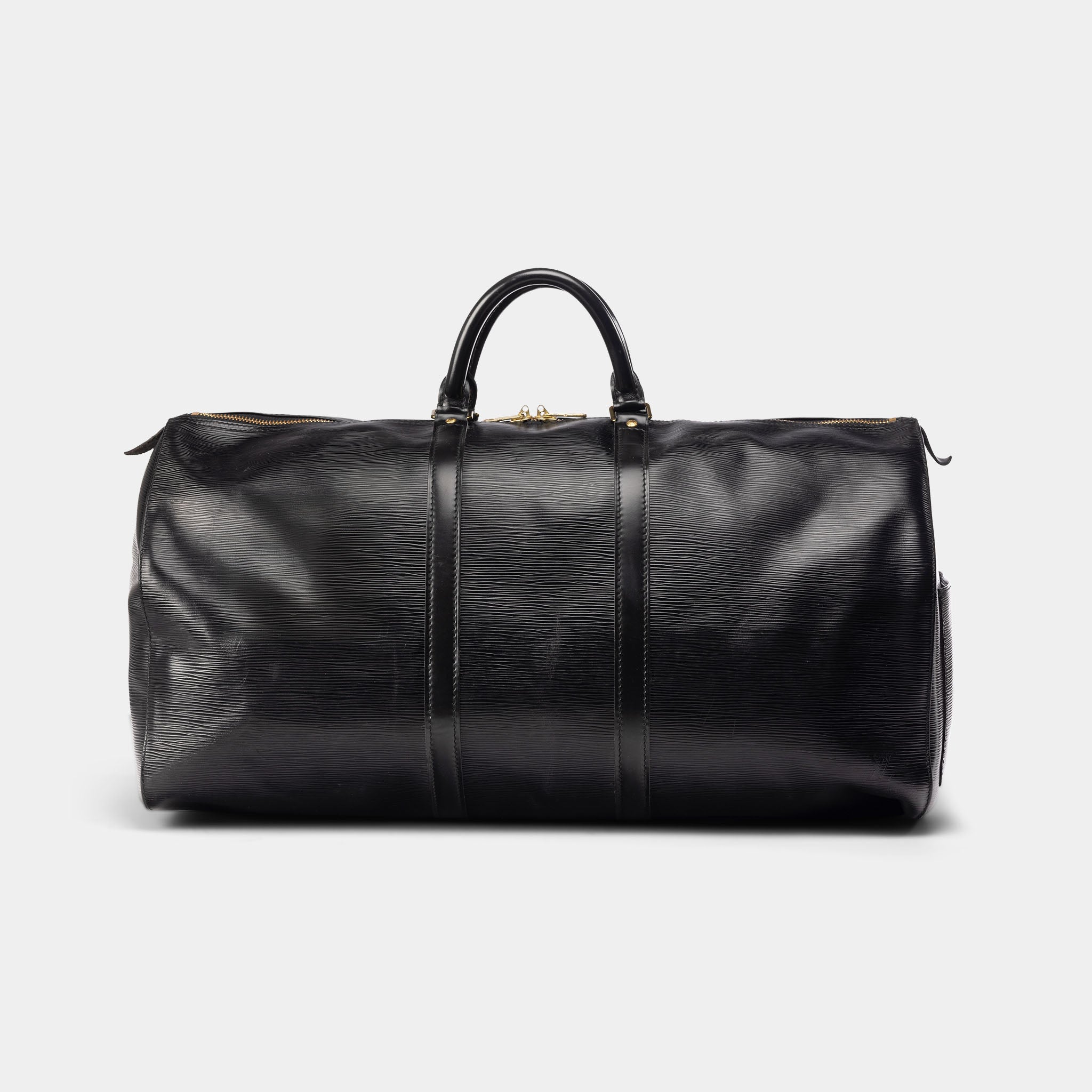 Luxury_Louis_Vuitton_Black_Epi_Keepall_55_Weekend_Bag