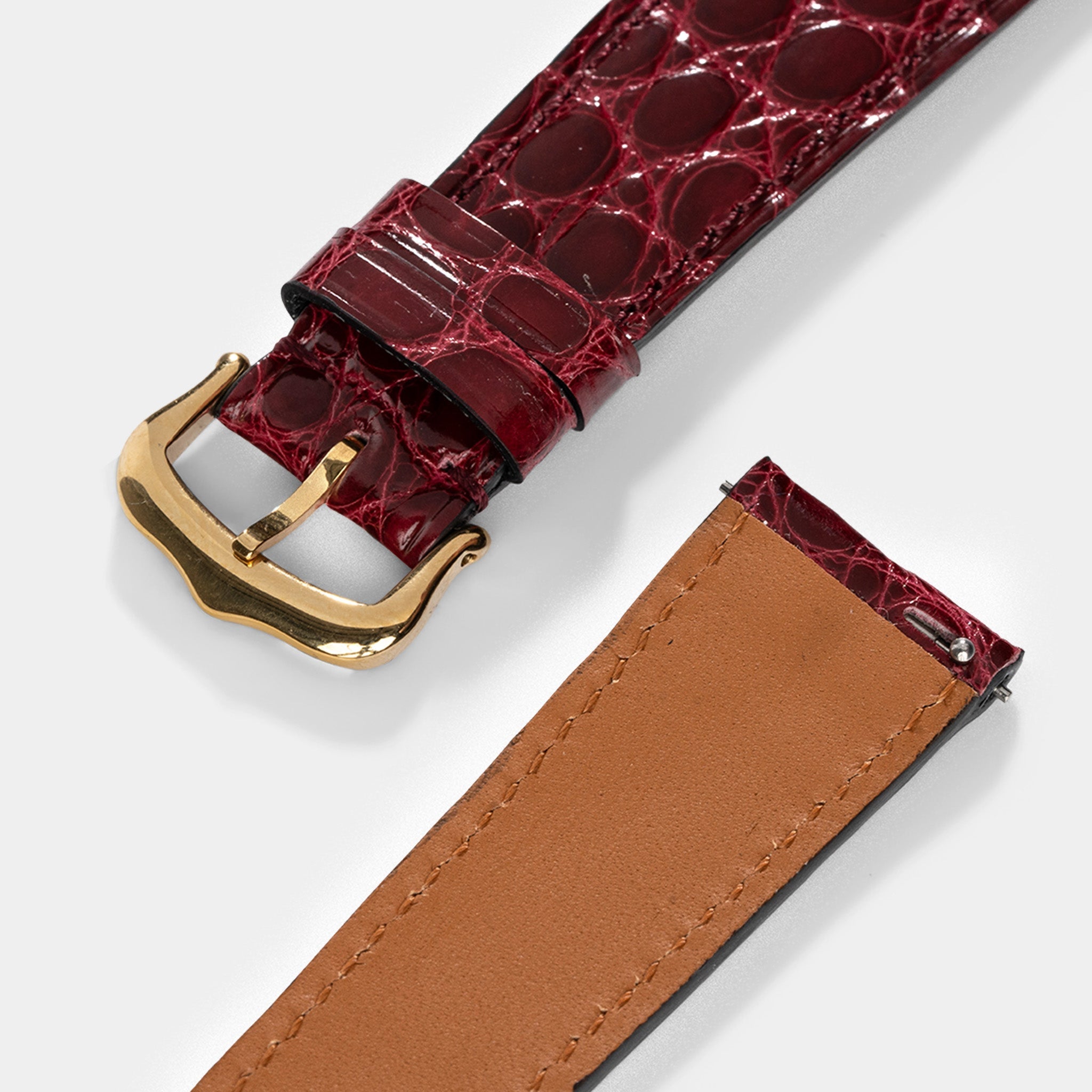 Horlogeband voor Cartier Tank Louis (2021-2024) - The Bordeaux Alligator