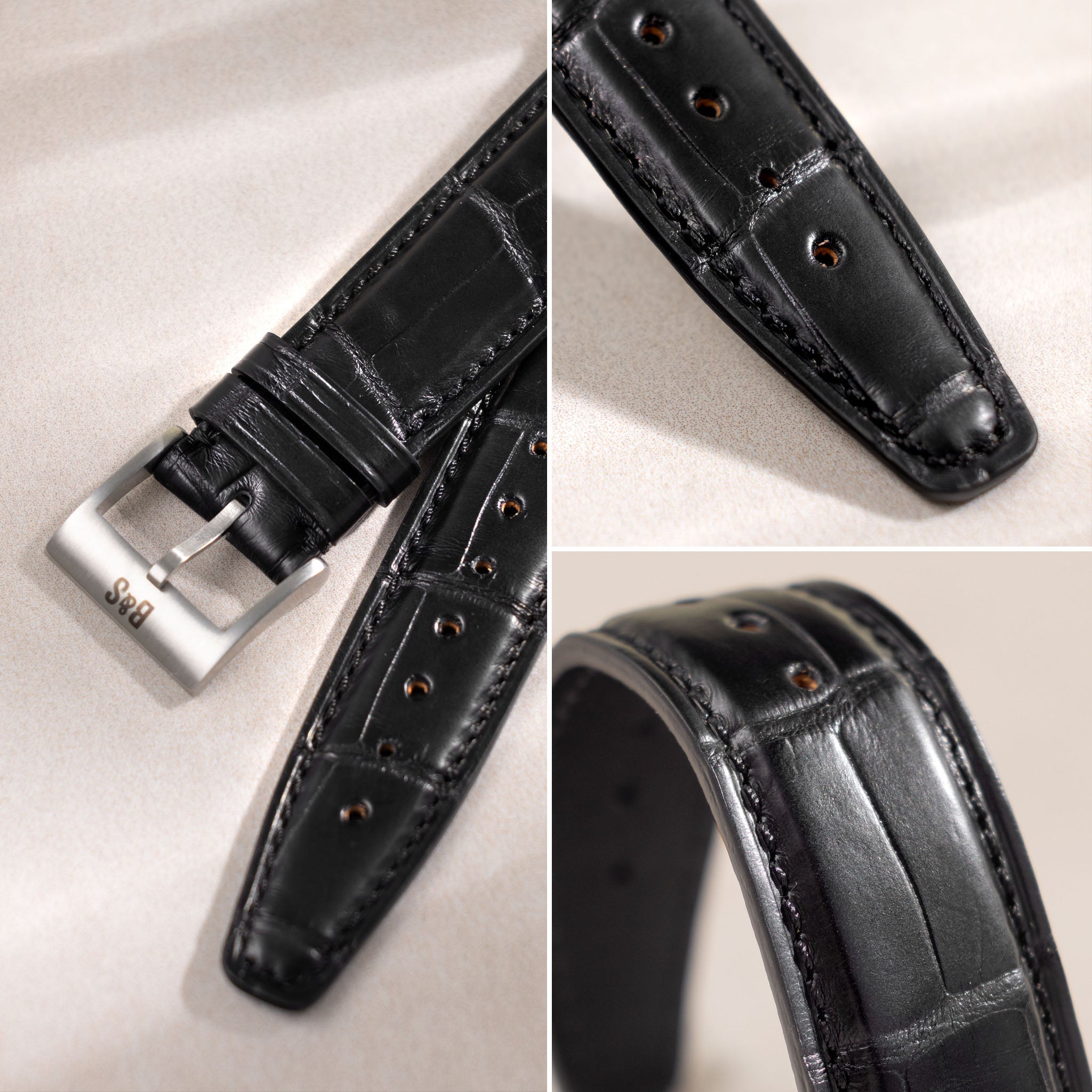 Full_Cut_Black_Alligator_Watch_Strap_For_IWC_Portugieser_High_quality