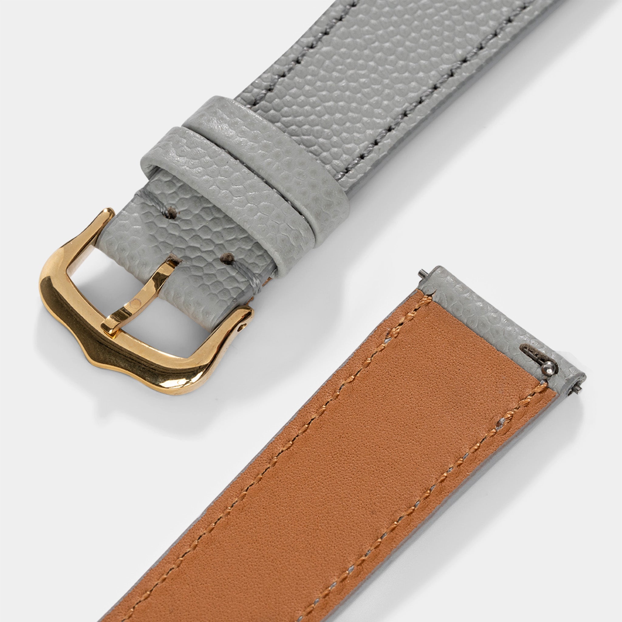 Strap for Cartier Tank Louis (2021-2024) - The Pebbled Bright Grey