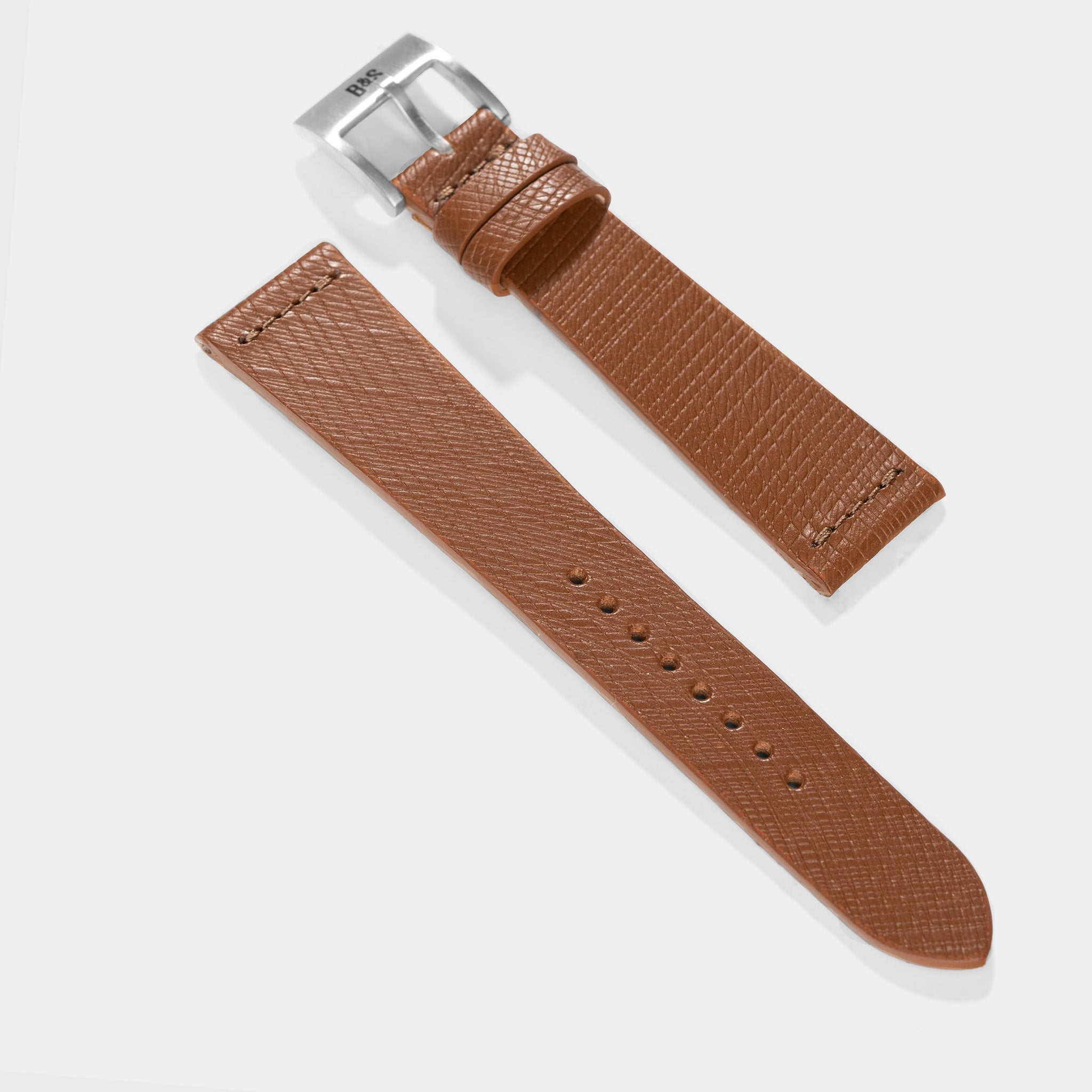 Finest_Brown_Structured_Leather_Watch_Strap_For_Vintage_Watches