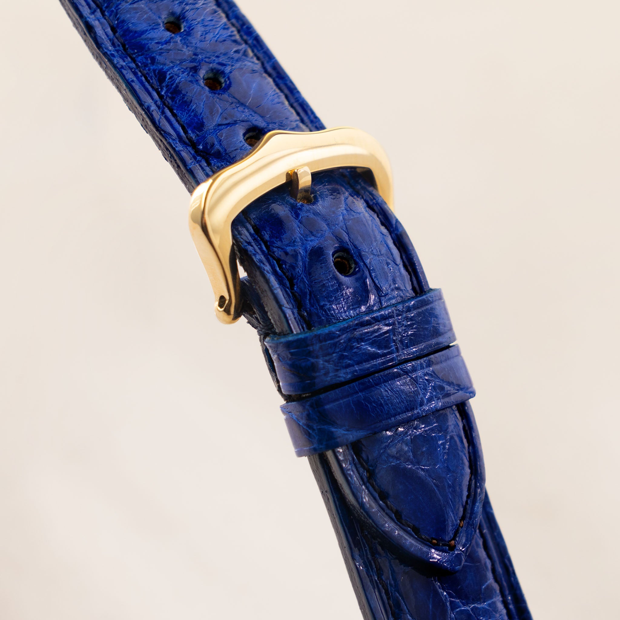 Horlogeband voor Cartier 17.5 mm - The Azur Blue Alligator