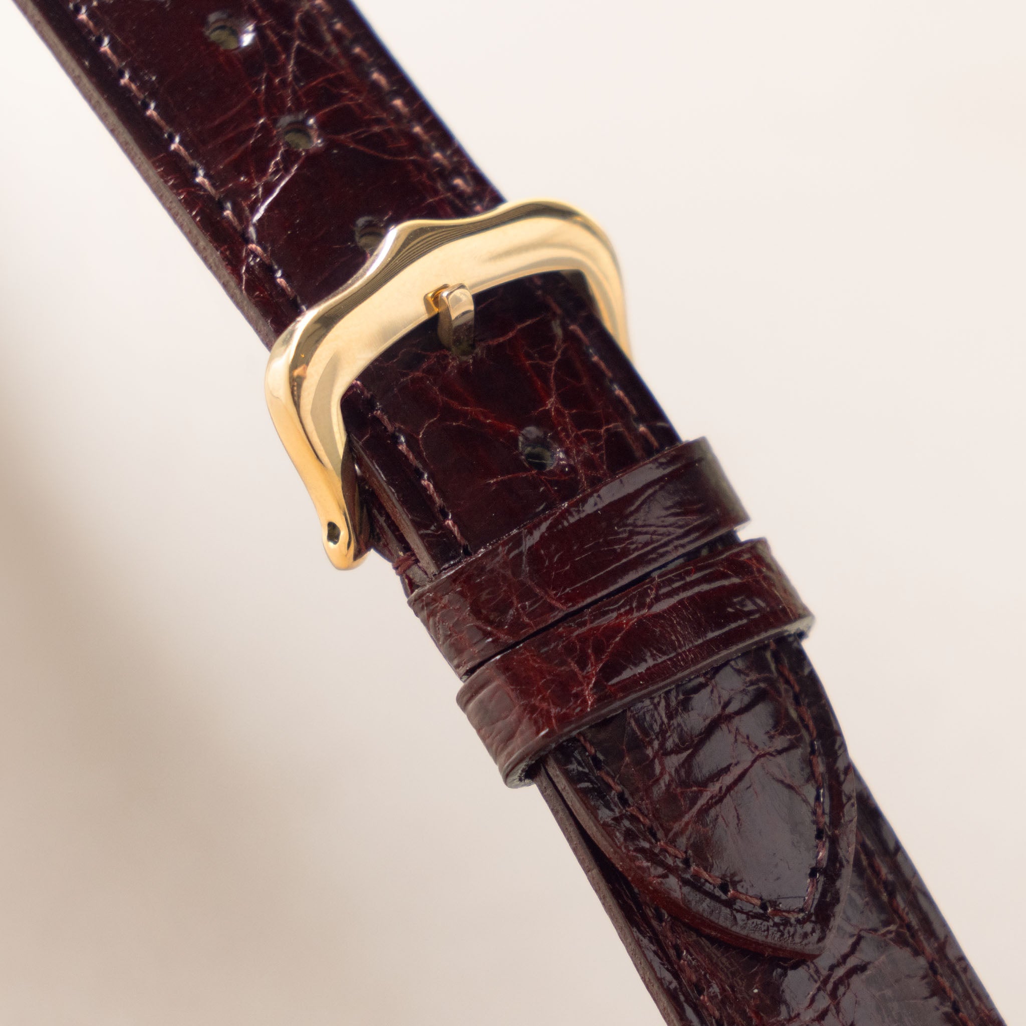 Horlogeband voor Cartier 17.5 mm - The Bordeaux Alligator