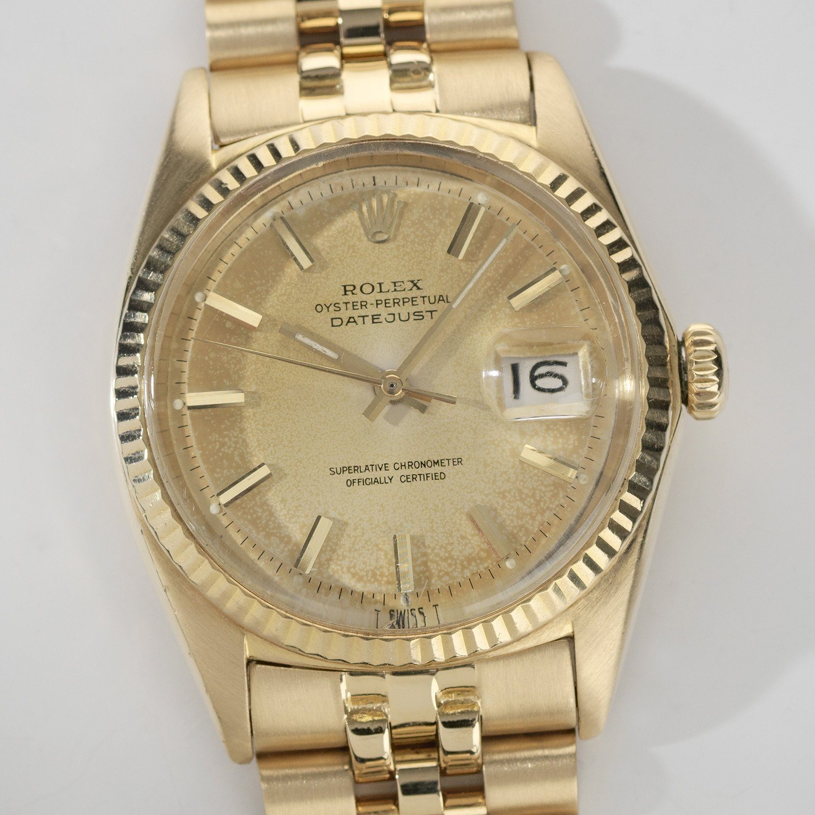 Rolex Datejust Champagne Bubbles Patina Dial Ref. 1601 YG