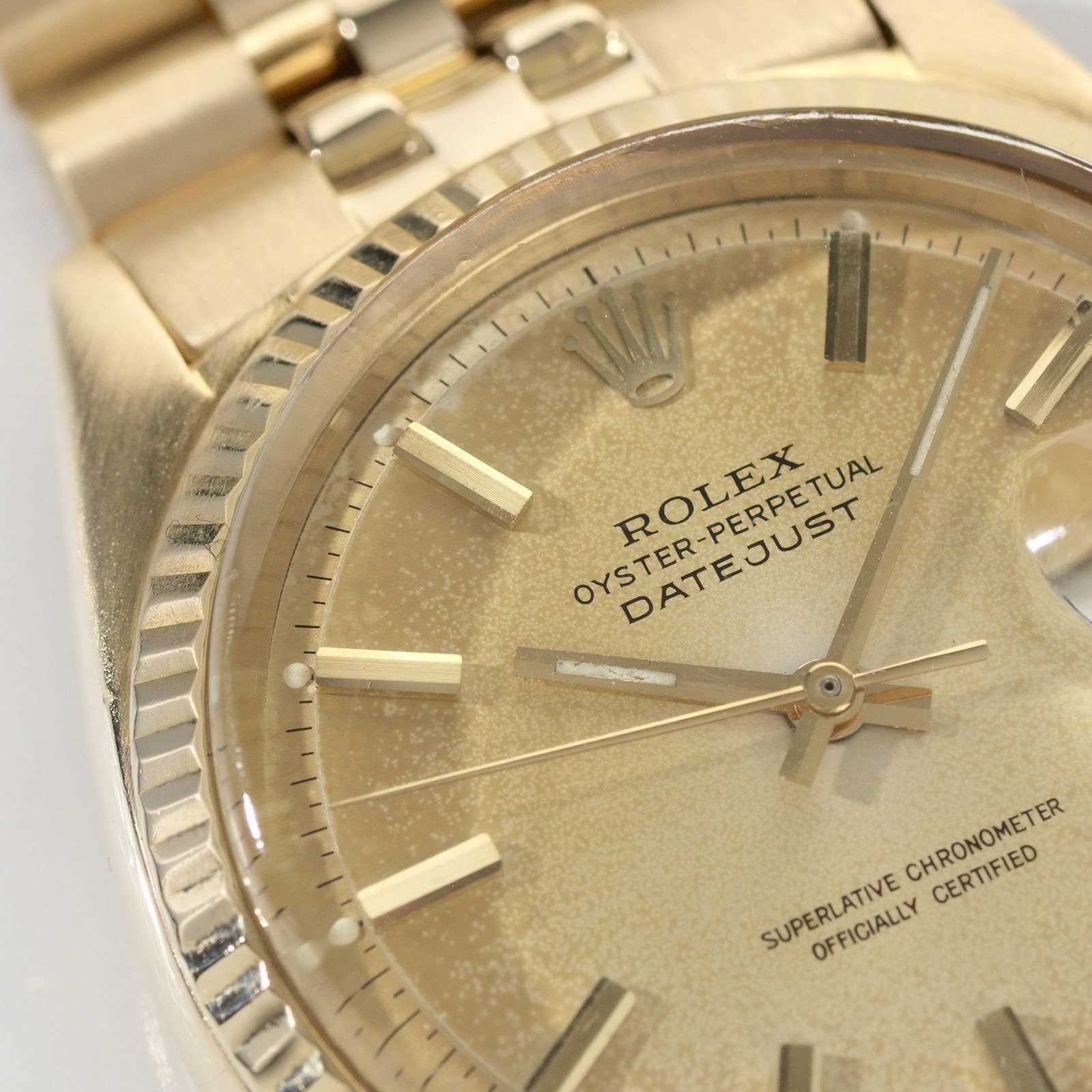 Rolex Datejust Champagne Bubbles Patina Dial Ref. 1601 YG