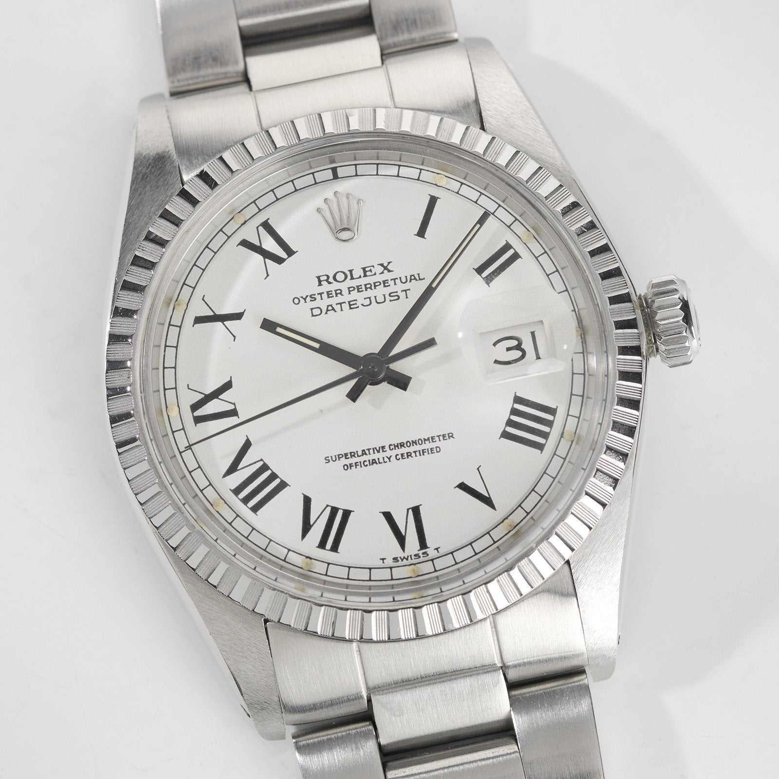 Rolex Datejust Reference 1603 White Buckley Dial