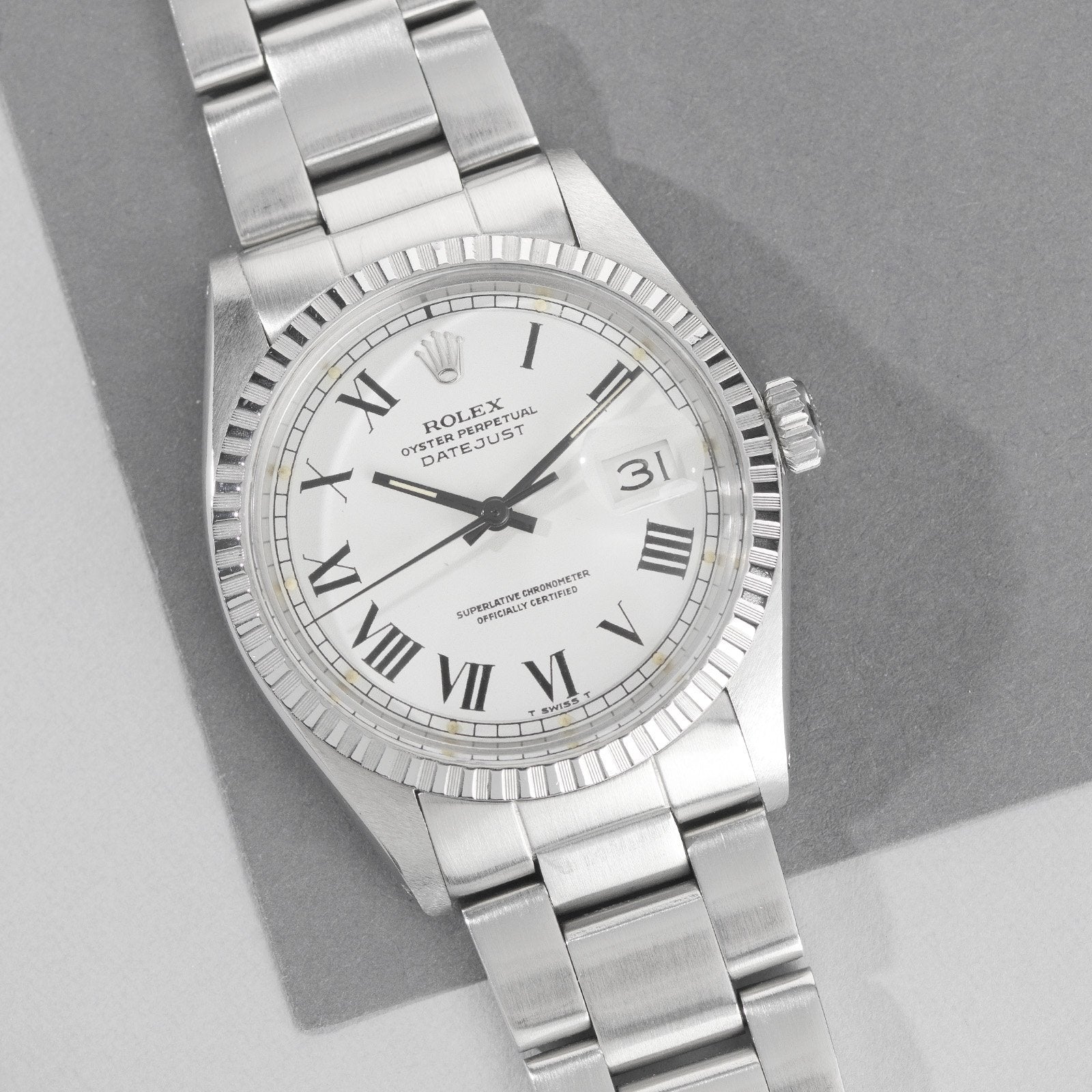 Rolex Datejust Reference 1603 White Buckley Dial