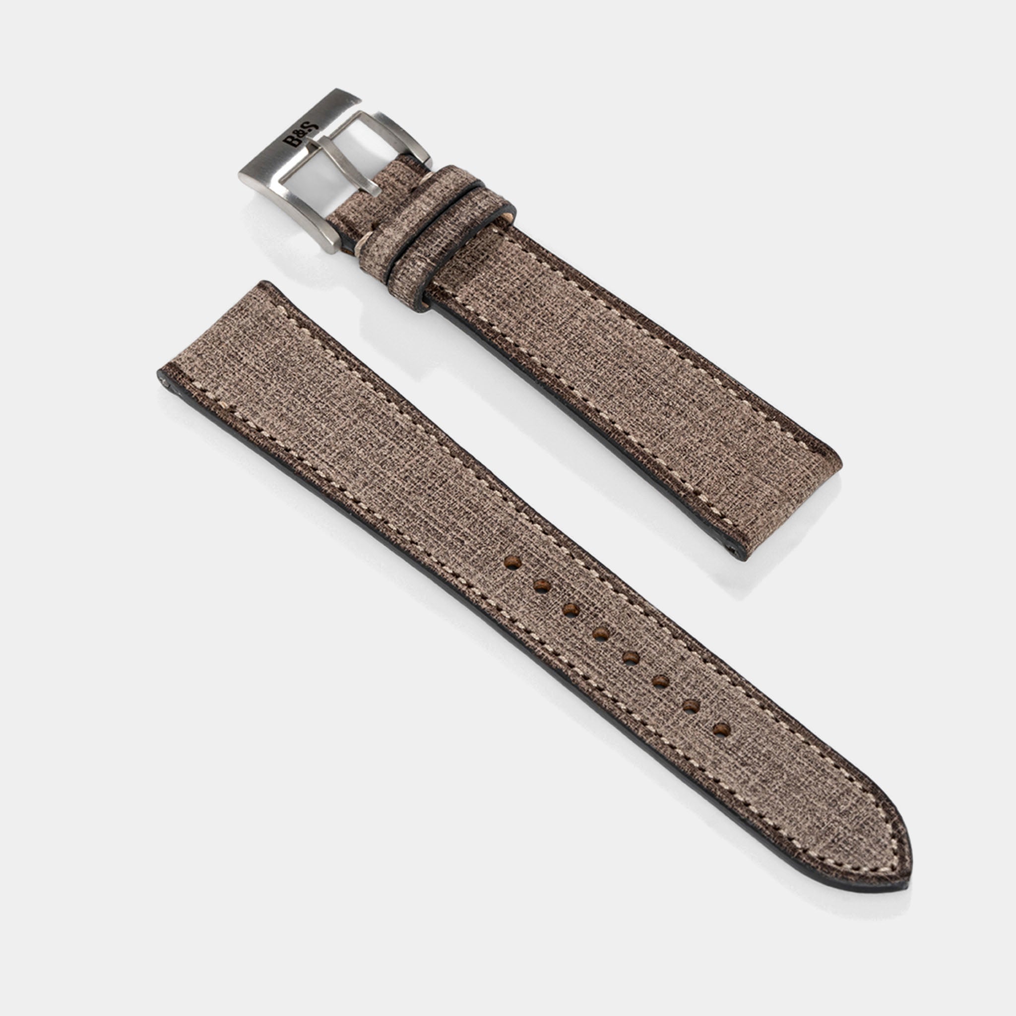 Horlogeband voor Rolex Explorer 2 - Linen Leather Elegant Grey (20mm)