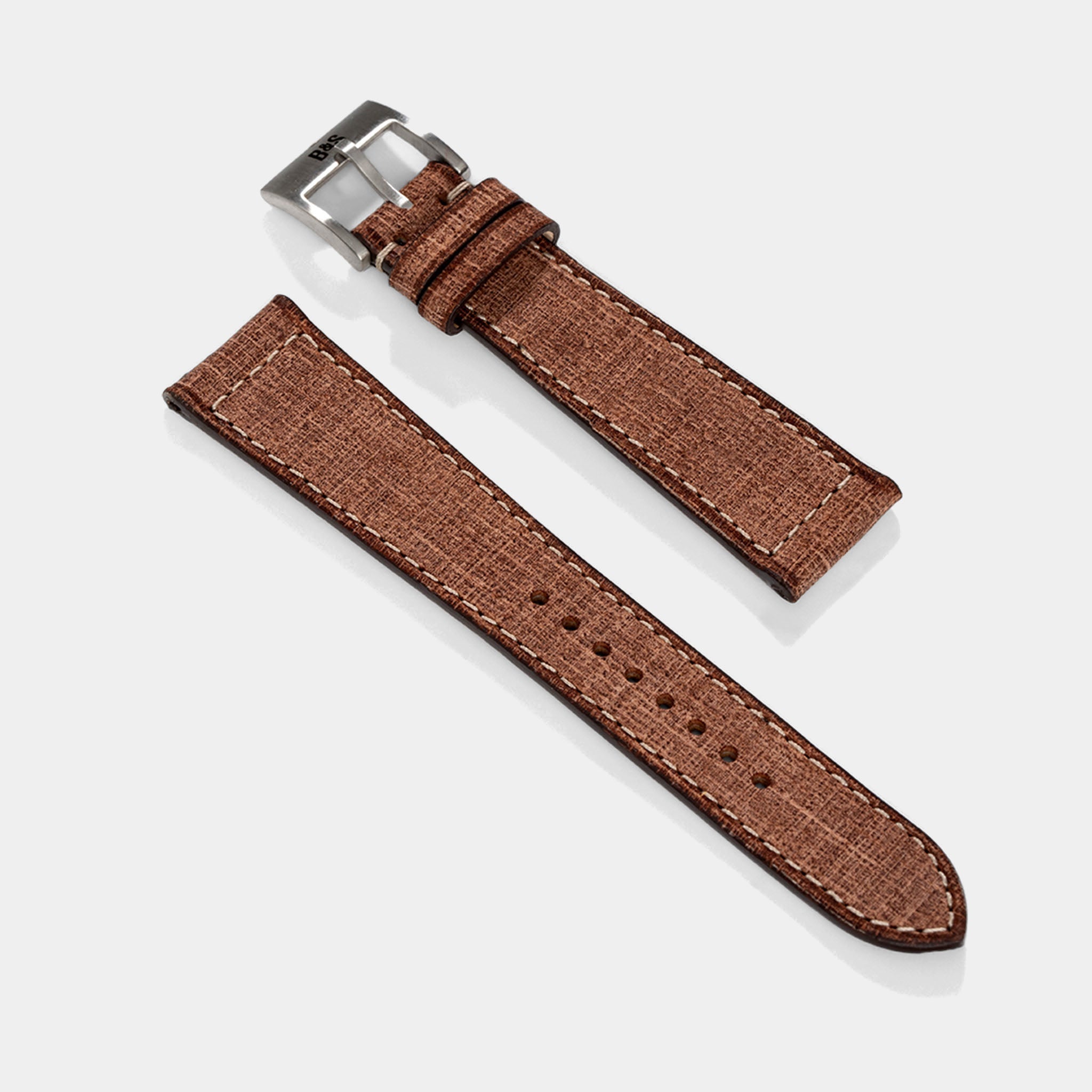 Horlogeband voor IWC Portofino - Linen Boxed Leather Deep Brown
