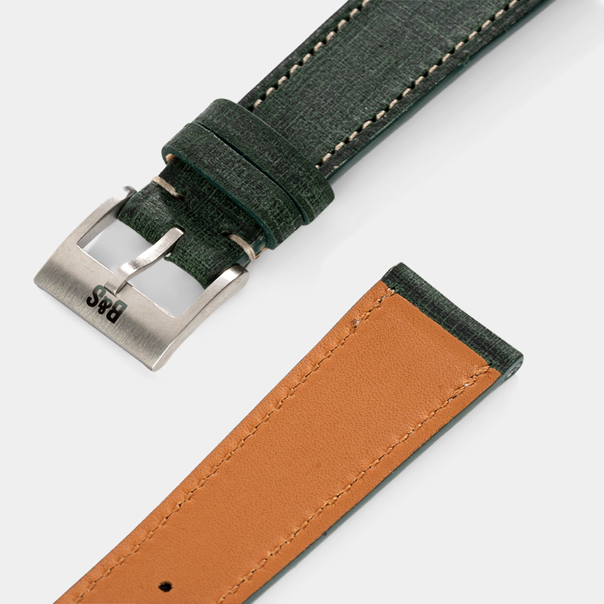 Horlogeband voor Rolex Seadweller - Green Linen Leather