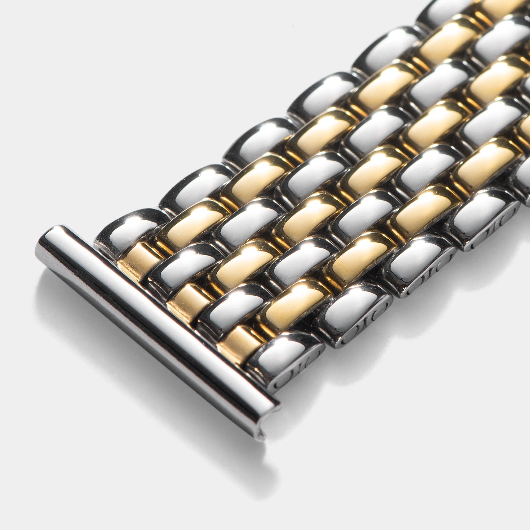Beads Of Rice staal/goud Horlogearmband - rechte endlinks