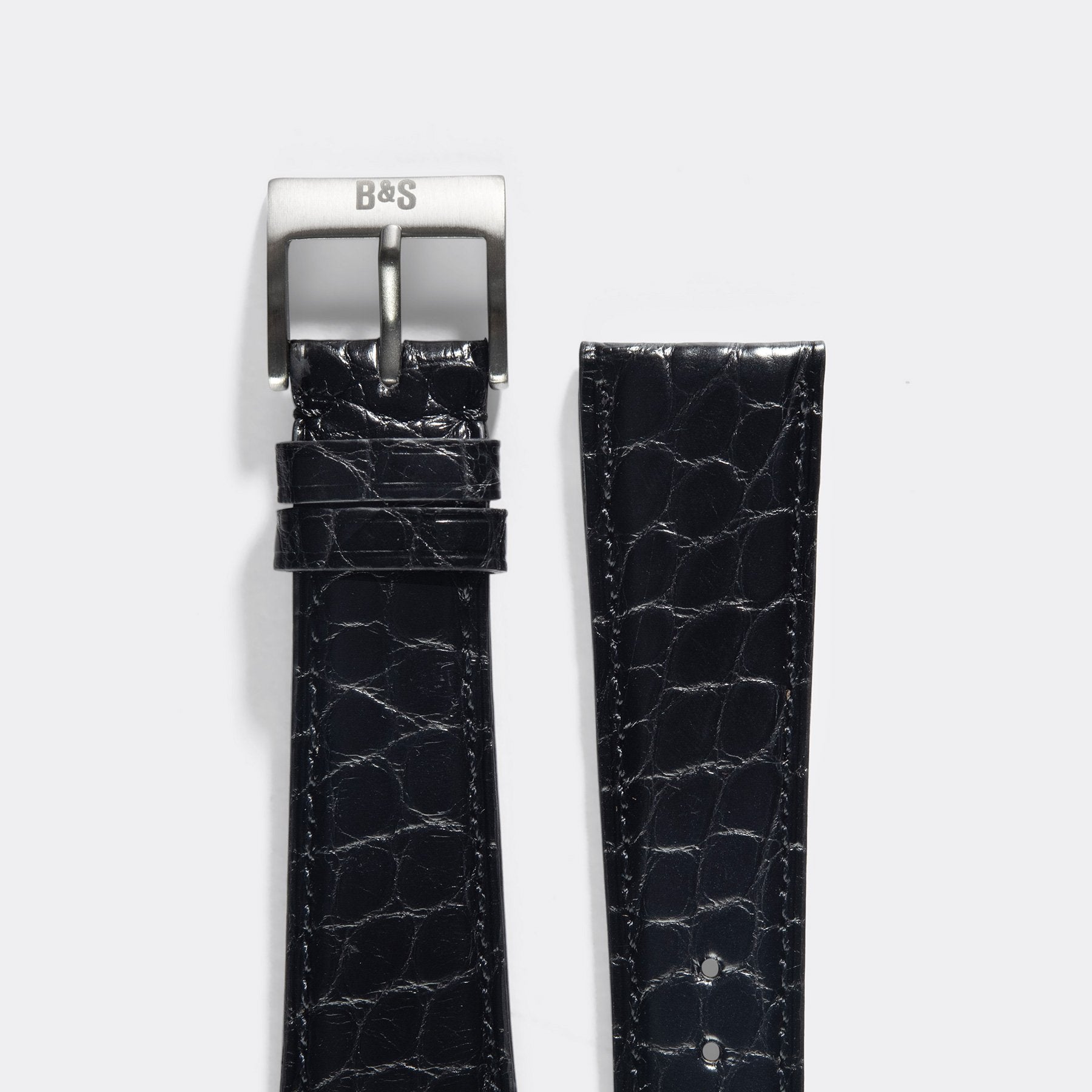 Zwart Alligator Leren Horlogeband