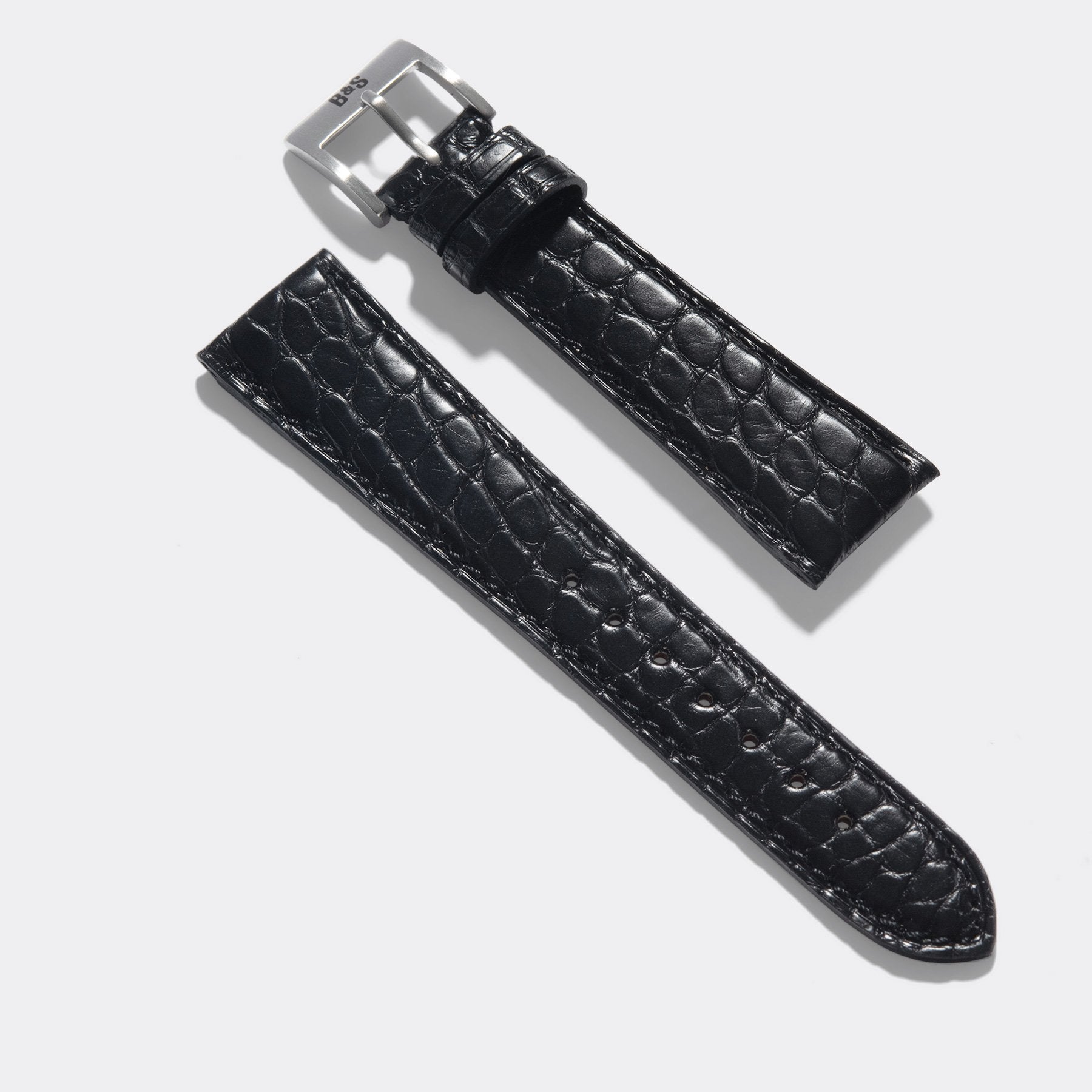Horlogeband voor IWC Portofino - Black Alligator Leather