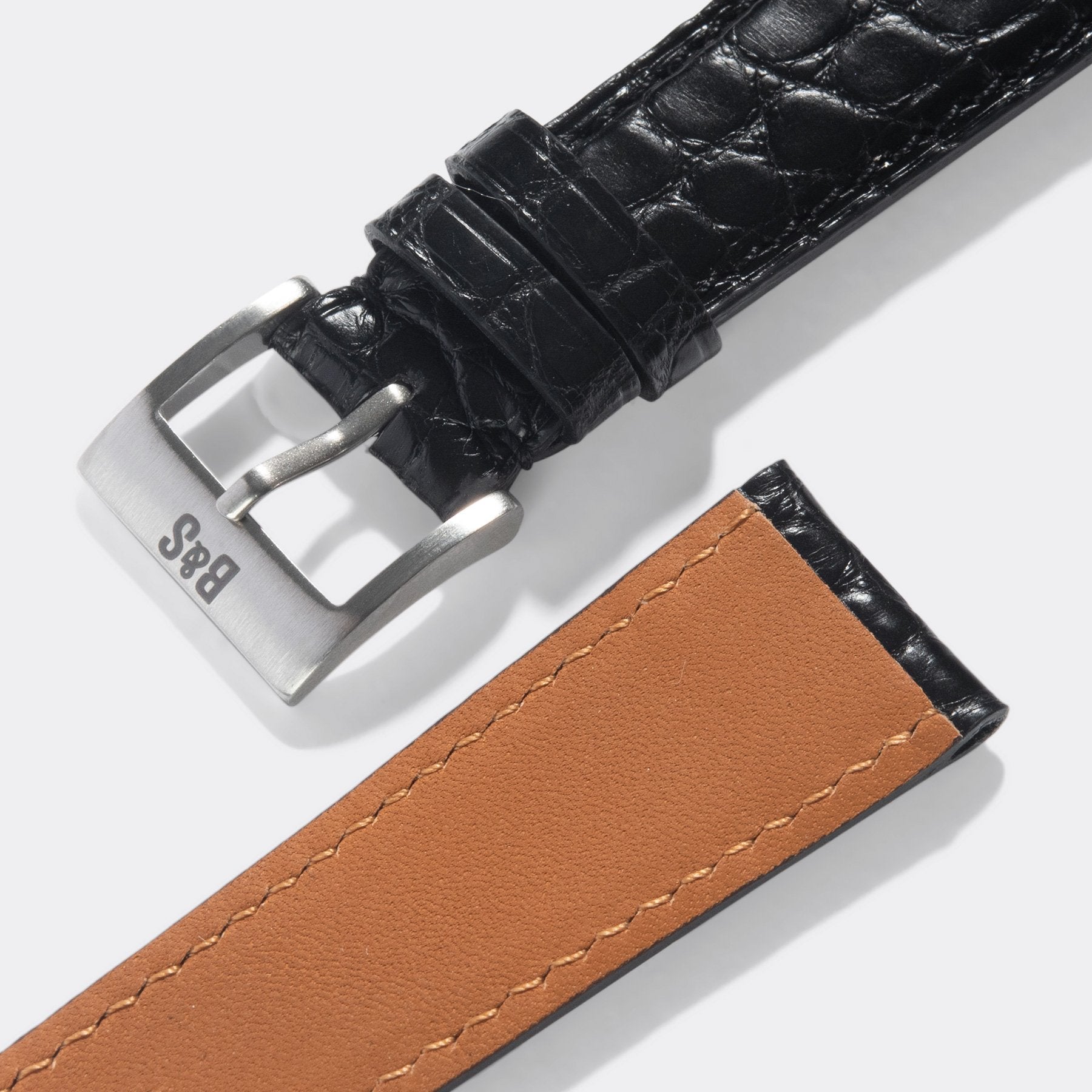 Horlogeband voor IWC Portofino - Black Alligator Leather