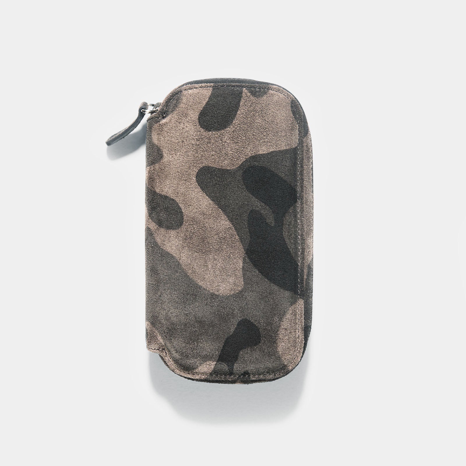 Black Camo 2 Watch Leather Zip Pouch