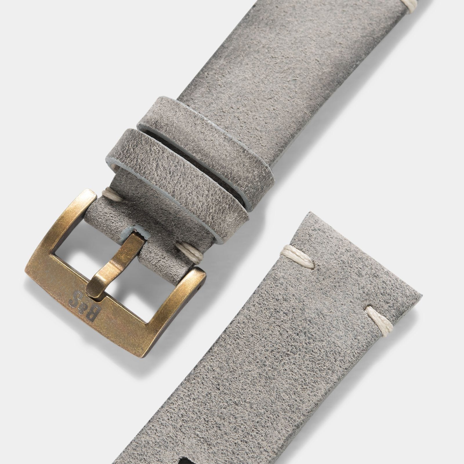 Bronze Perfect Match Rugged Grey Leren Horlogeband