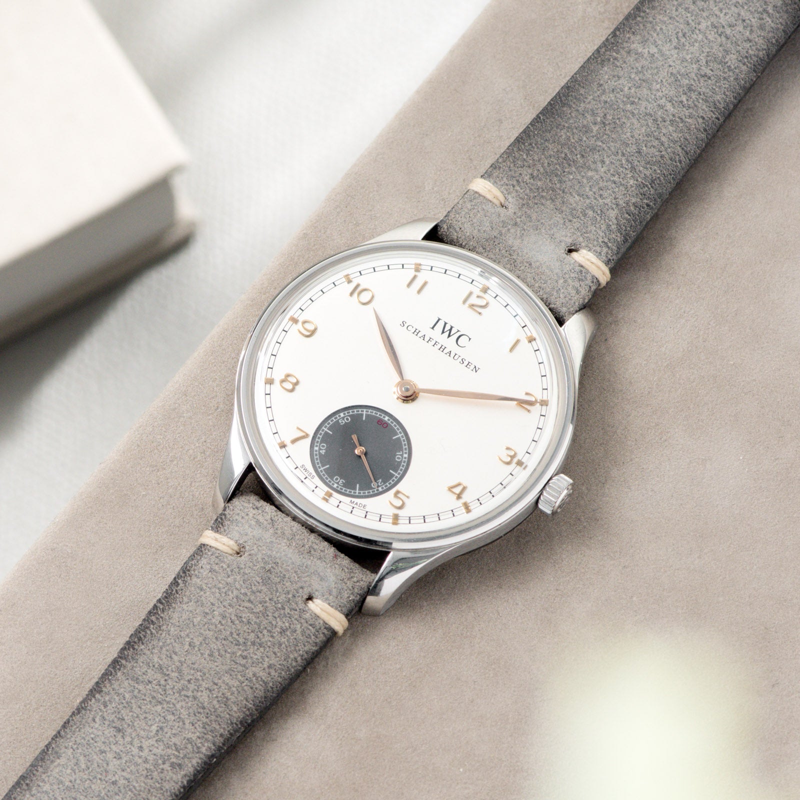 Rugged Grey Leren Horlogeband