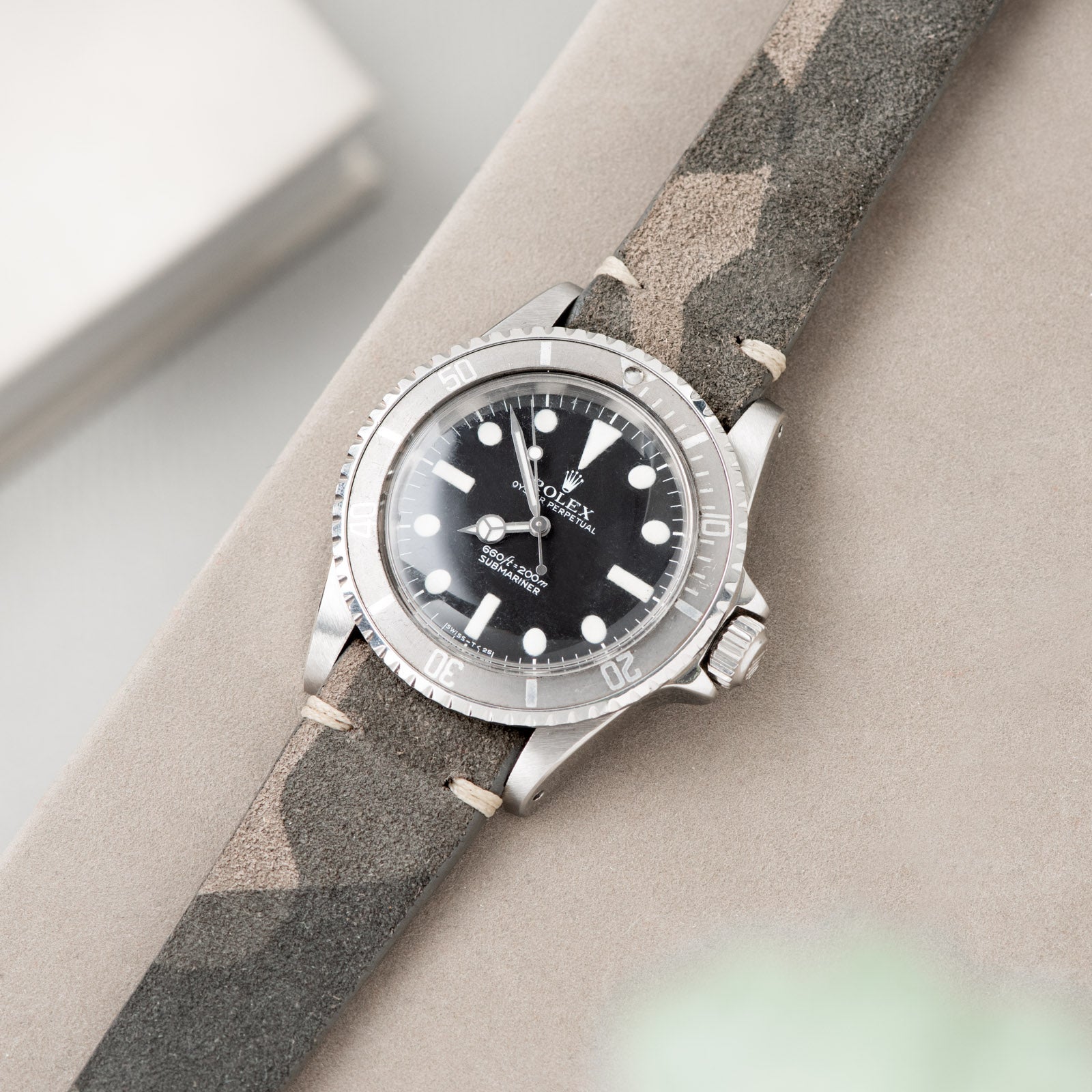 Dark Camo Grey Silky Suede Watch Strap