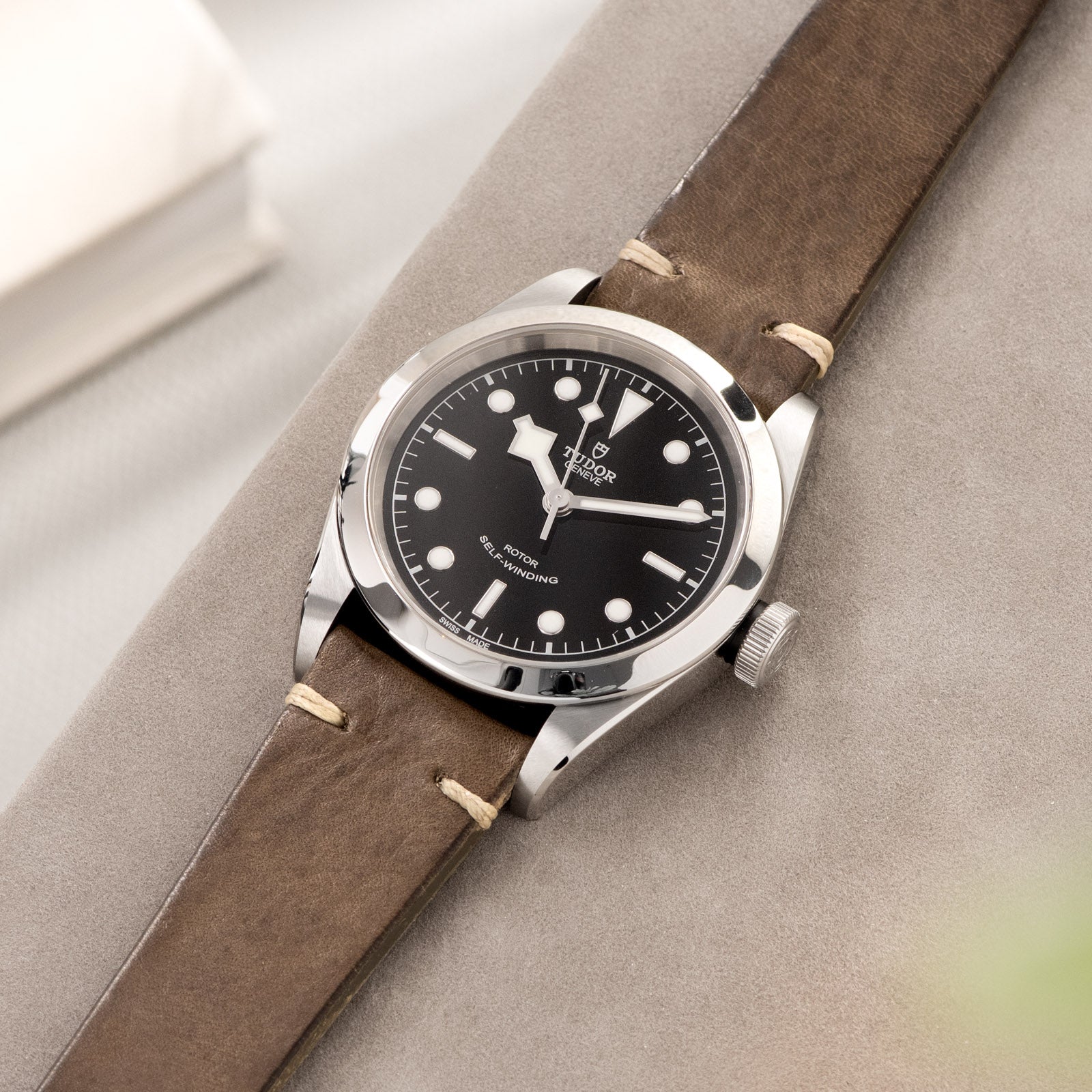 Smokeyjack Grey Leather Watch Strap